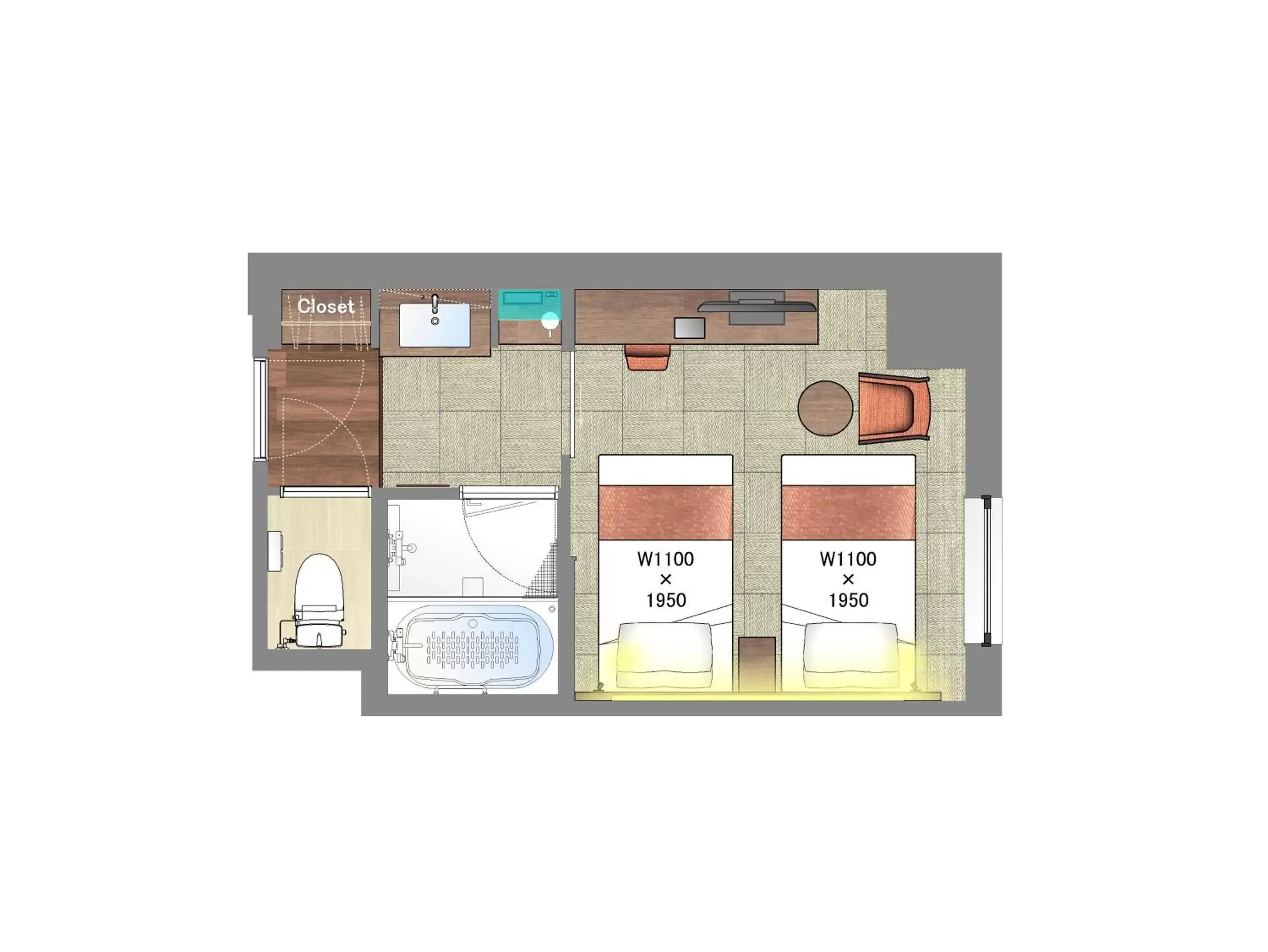 Floor Plan in Hiyori Hotel Osaka Namba Station