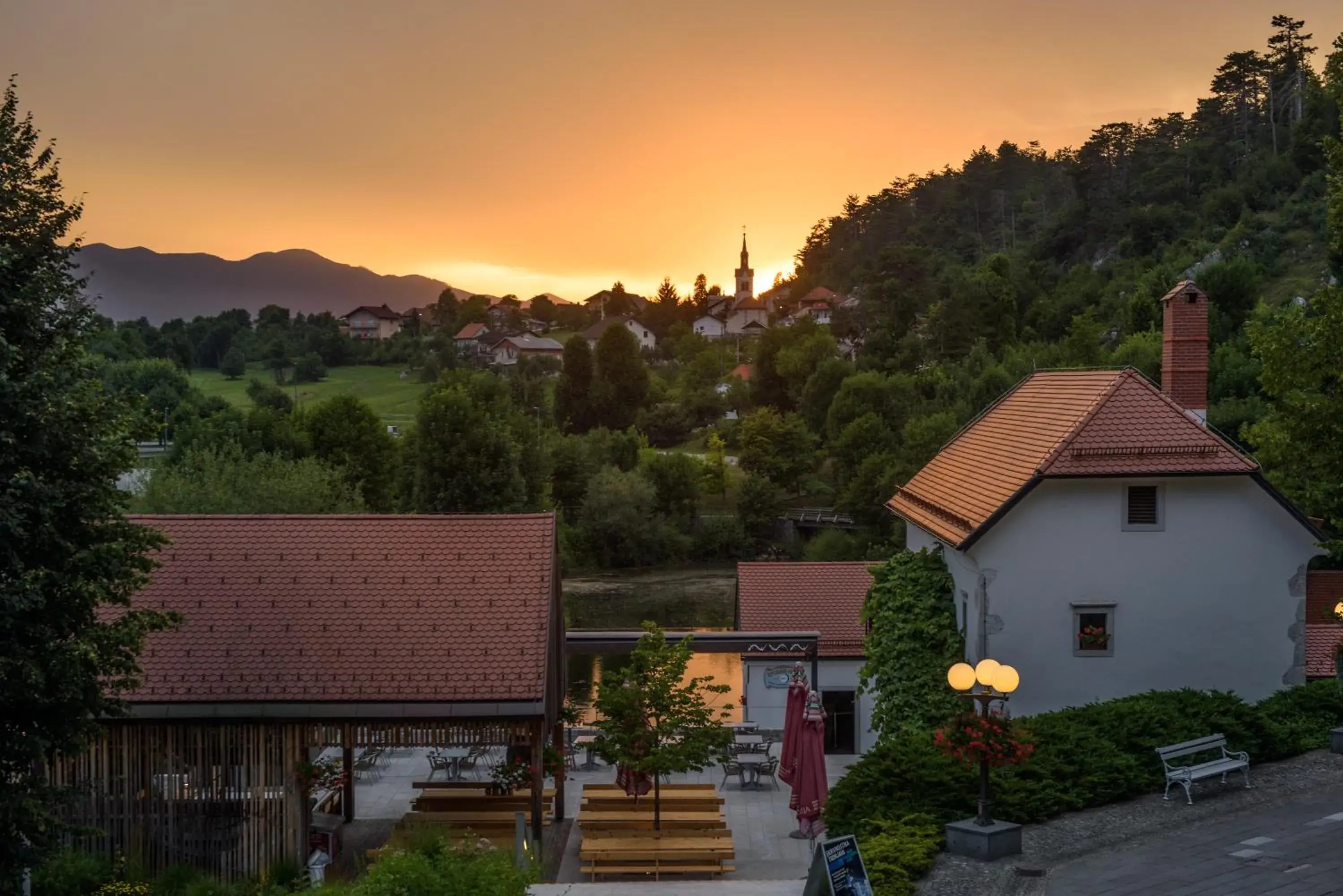 Garden view in Postojna Cave Hotel Jama