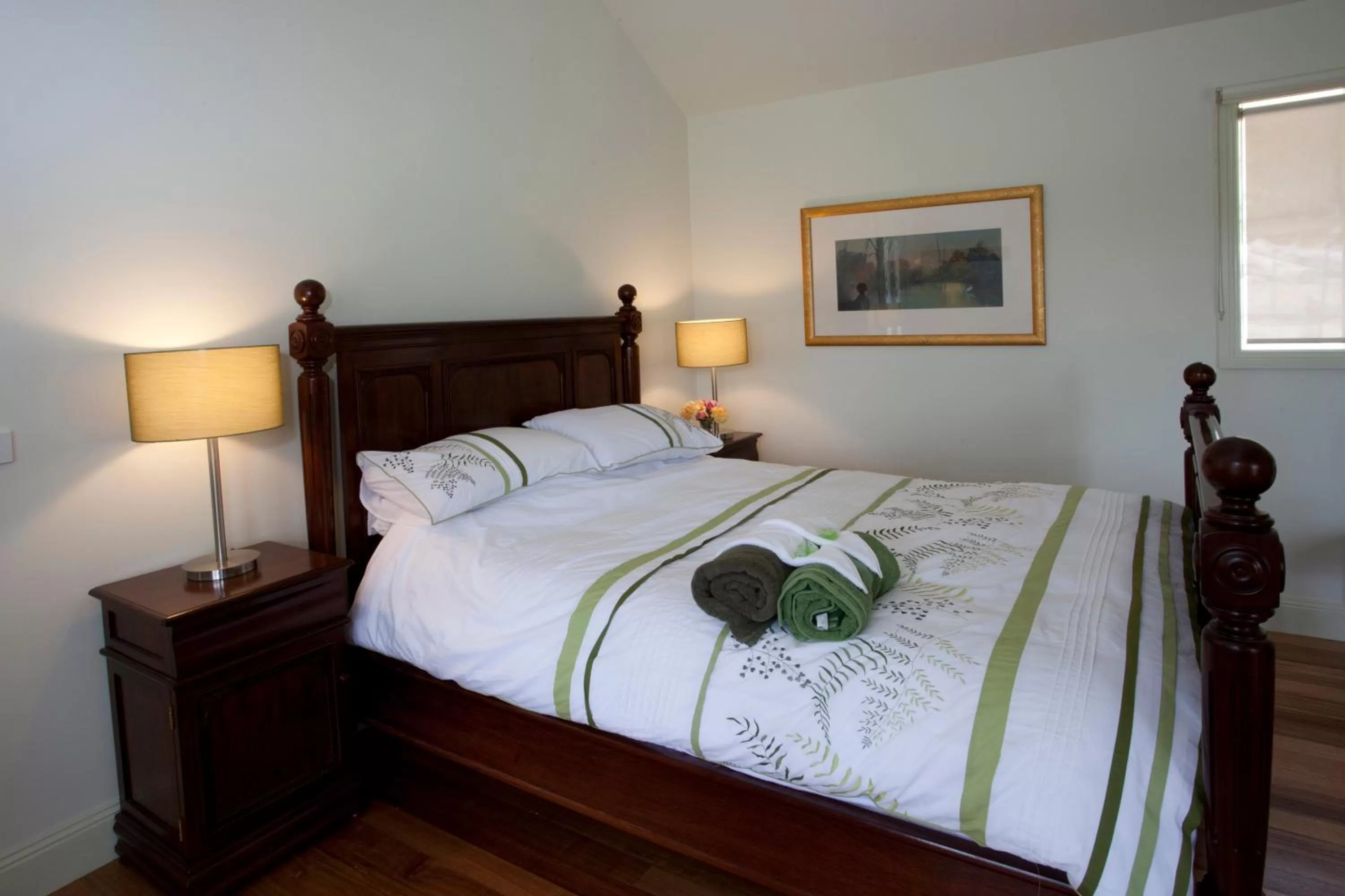 Bed in Honeyeater Cottage