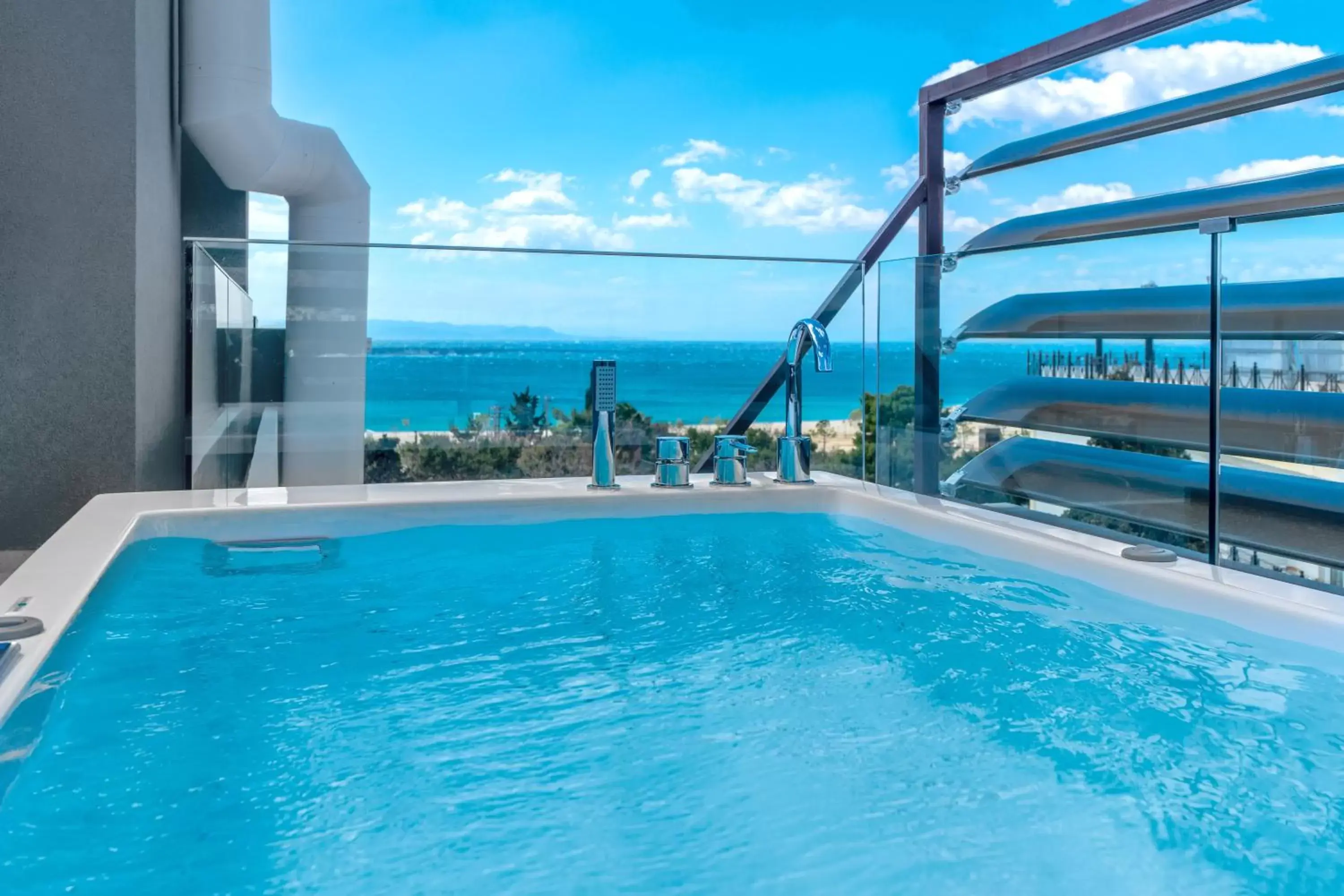 Balcony/Terrace, Swimming Pool in Glyfada Riviera Hotel