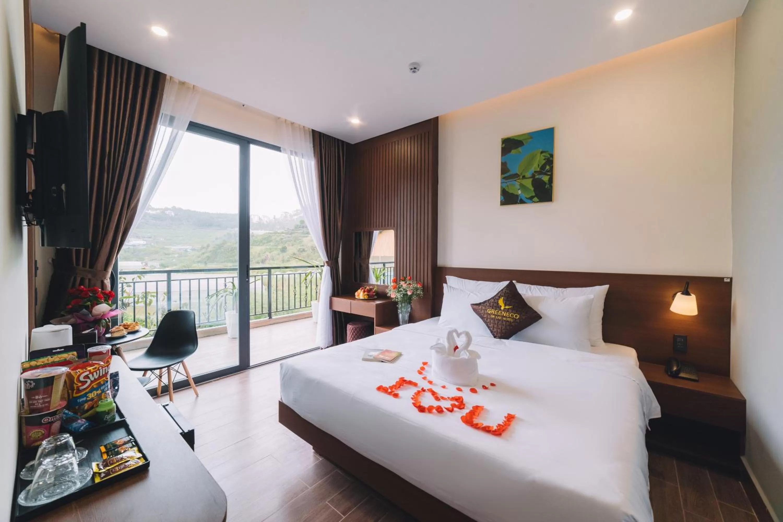 Bedroom, Bed in GREENECO DA LAT HOTEL - Khách sạn Green Eco Đà Lạt
