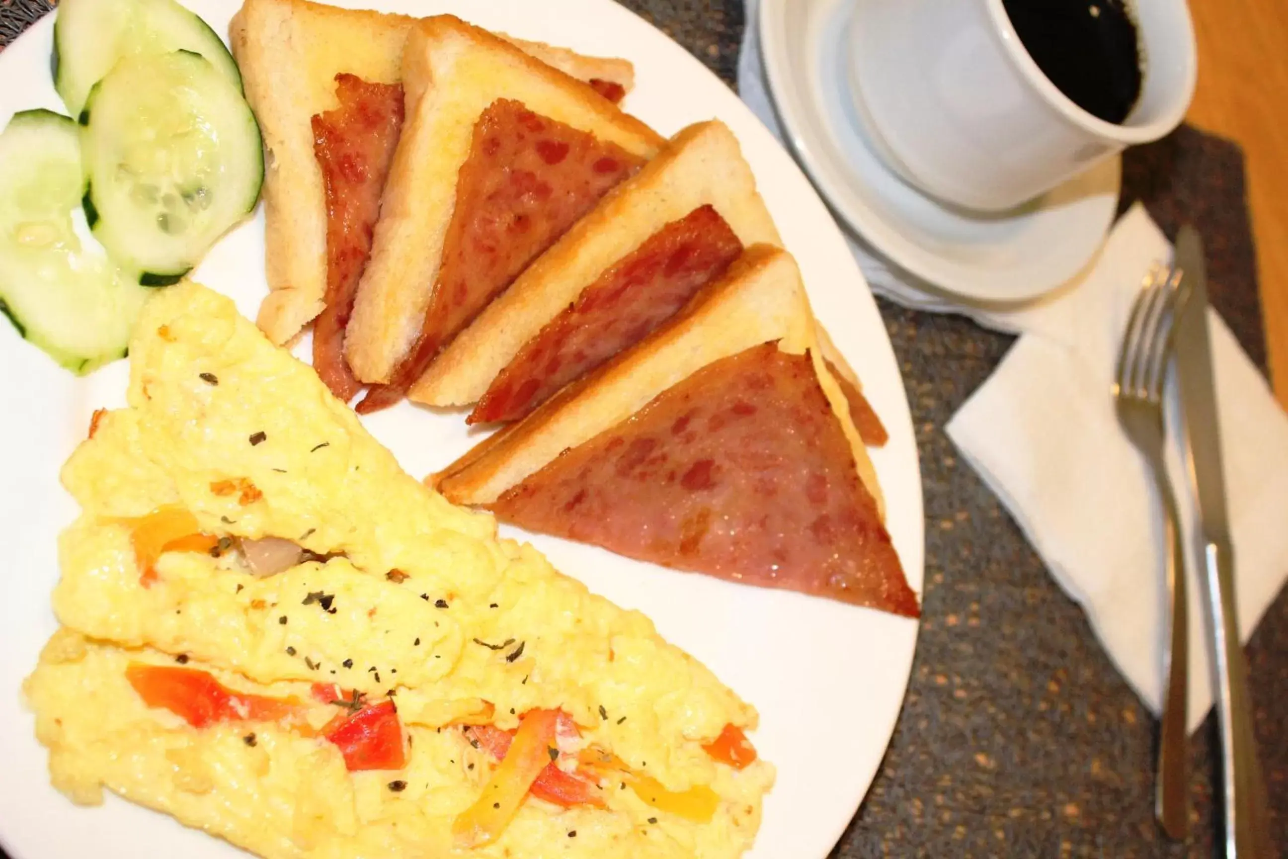 American breakfast, Food in Coron Visitors Hotel
