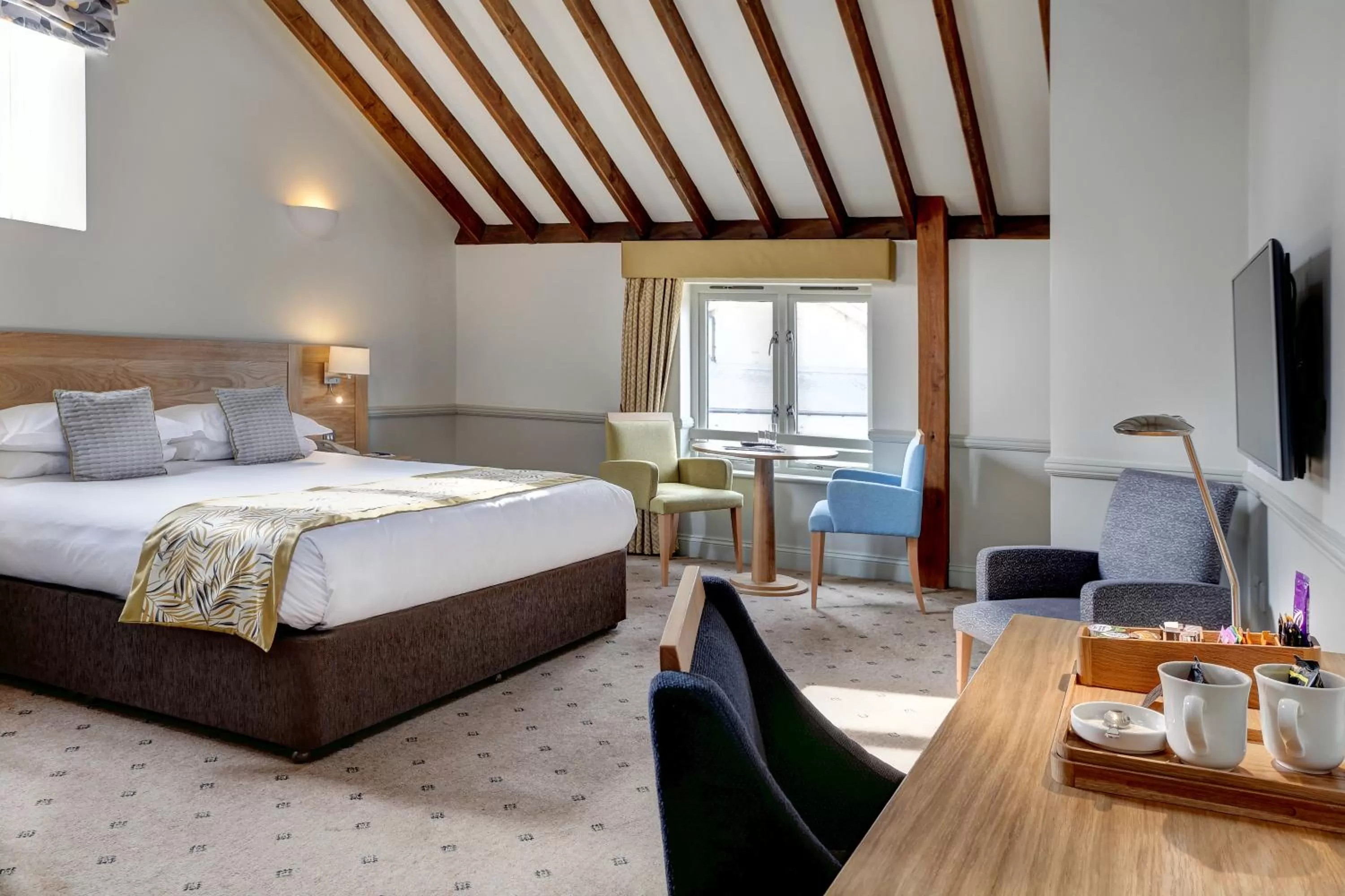 Bedroom, Bed in Quy Mill Hotel & Spa, Cambridge