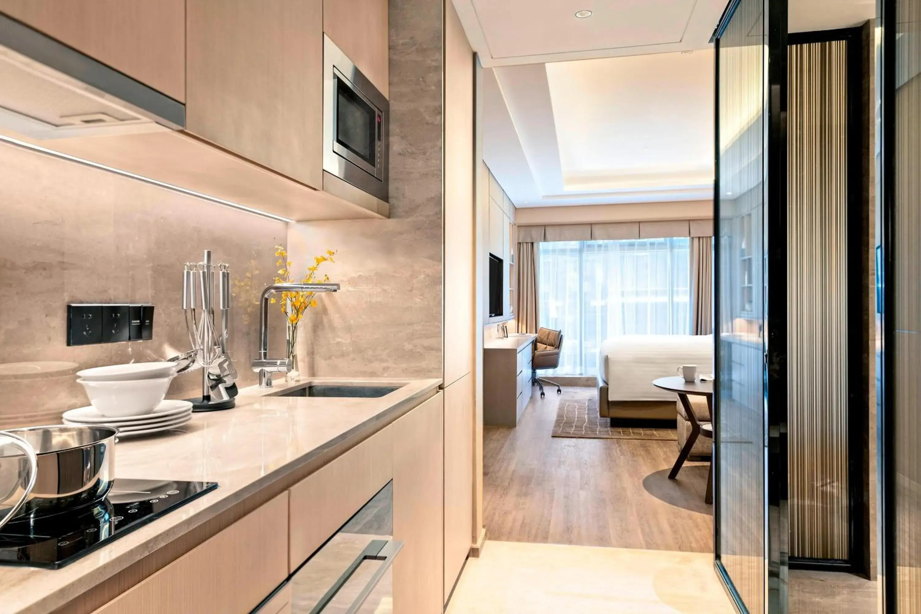Kitchen or kitchenette, Kitchen/Kitchenette in Marriott Executive Apartments Hangzhou Yuhang