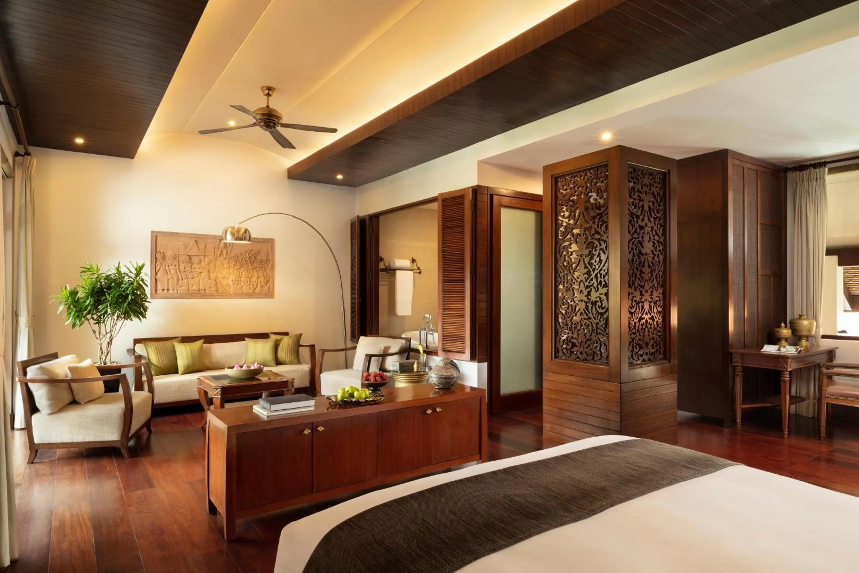 Living room, Bed in Anantara Angkor Resort