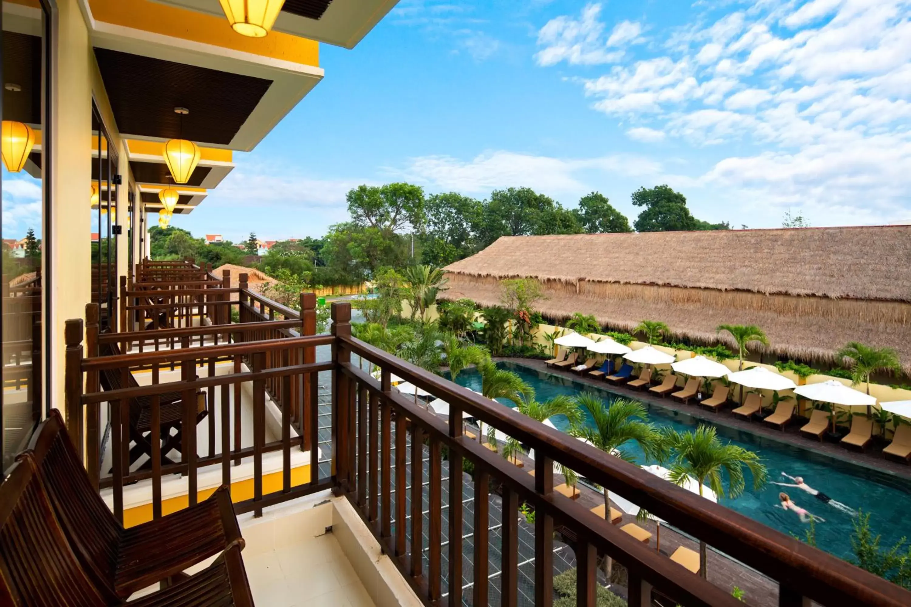 Balcony/Terrace, Pool View in Mulberry Collection Silk Village