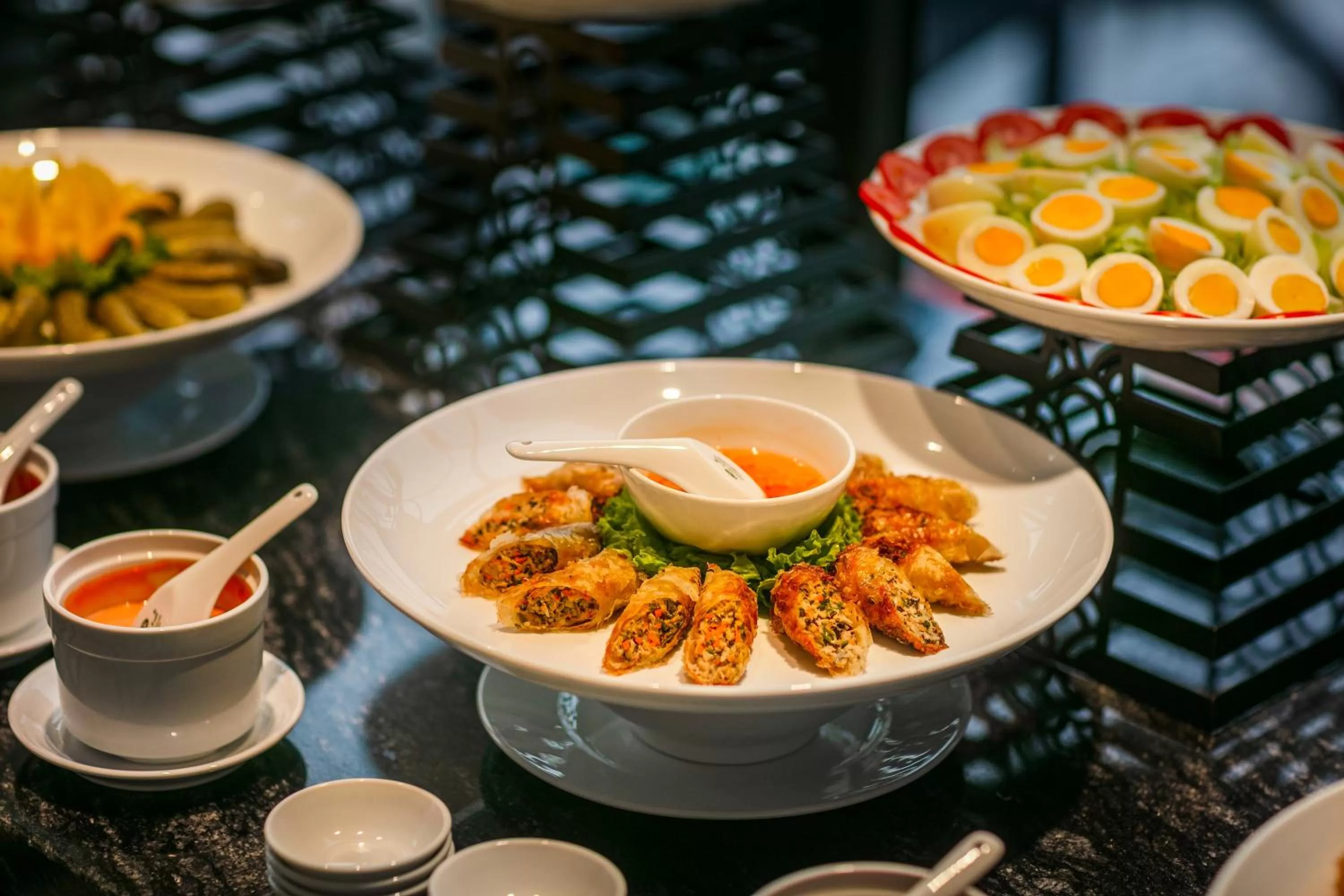 Buffet breakfast in MAY DE VILLE Lakeside Hotel