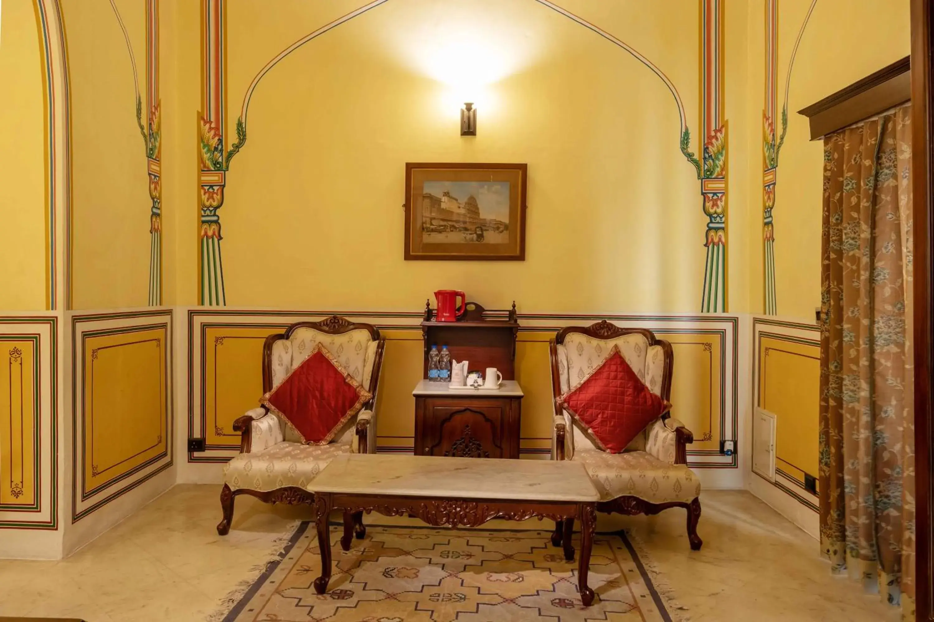 Seating area in Hotel Narain Niwas Palace