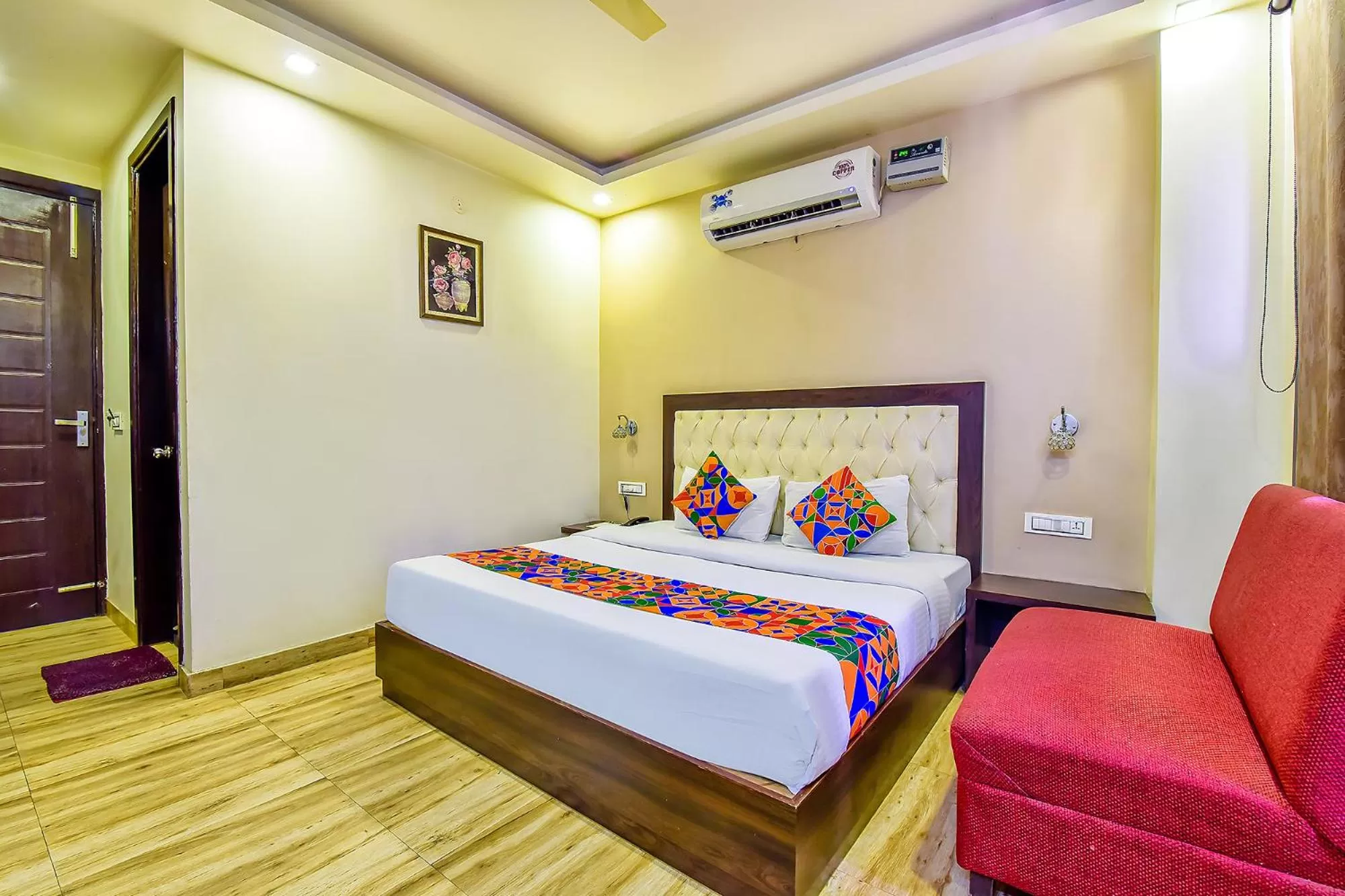 View (from property/room), Bed in FabHotel Surya Residency GMS Road