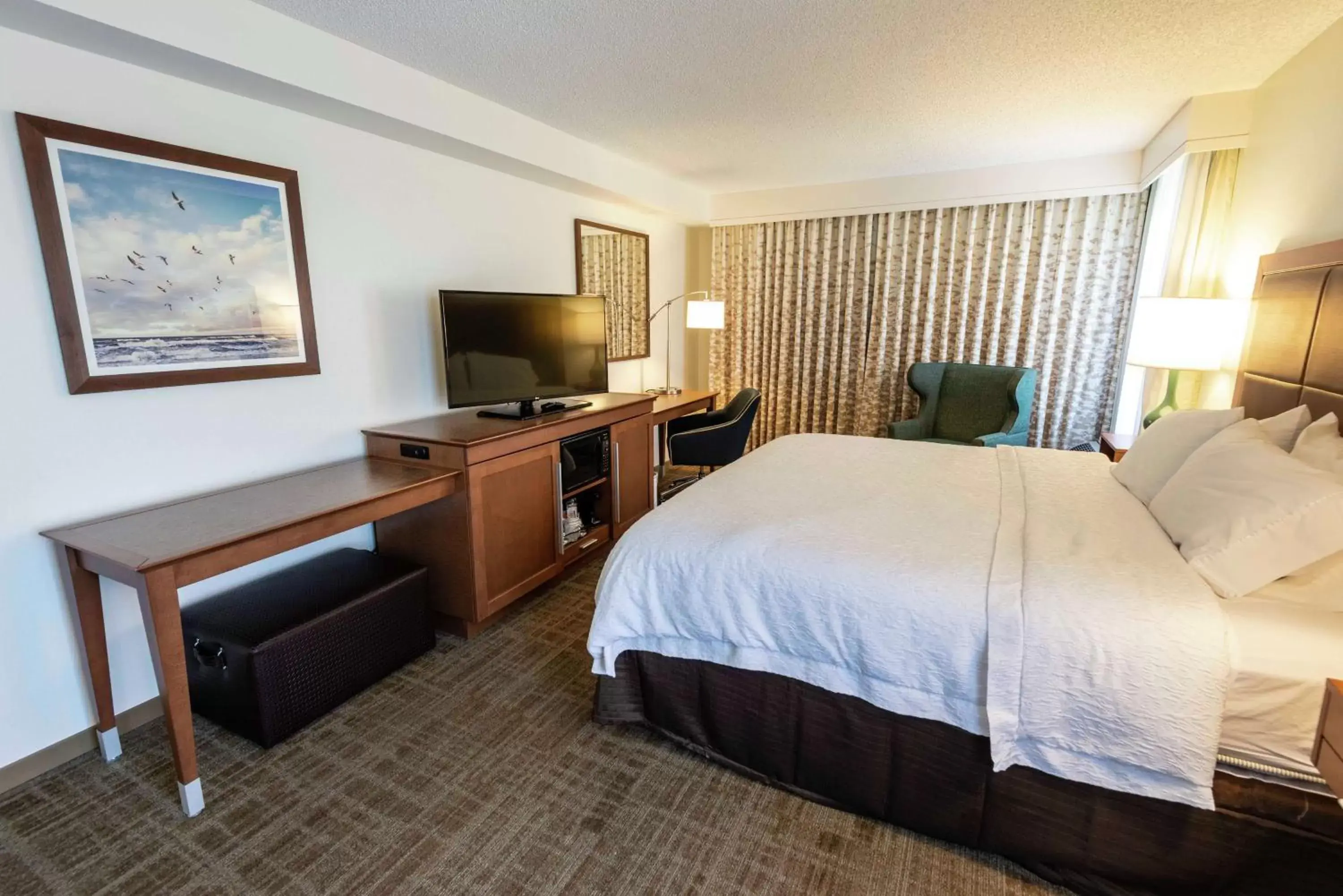 Bedroom, TV/Entertainment Center in Hampton Inn Boca Raton