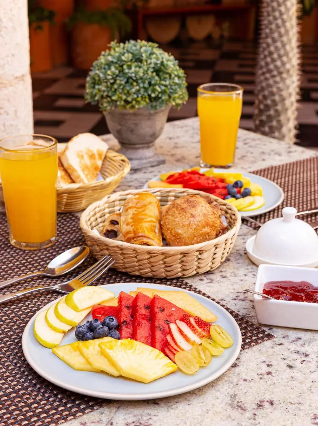 Continental breakfast in Viva Merida Hotel Boutique
