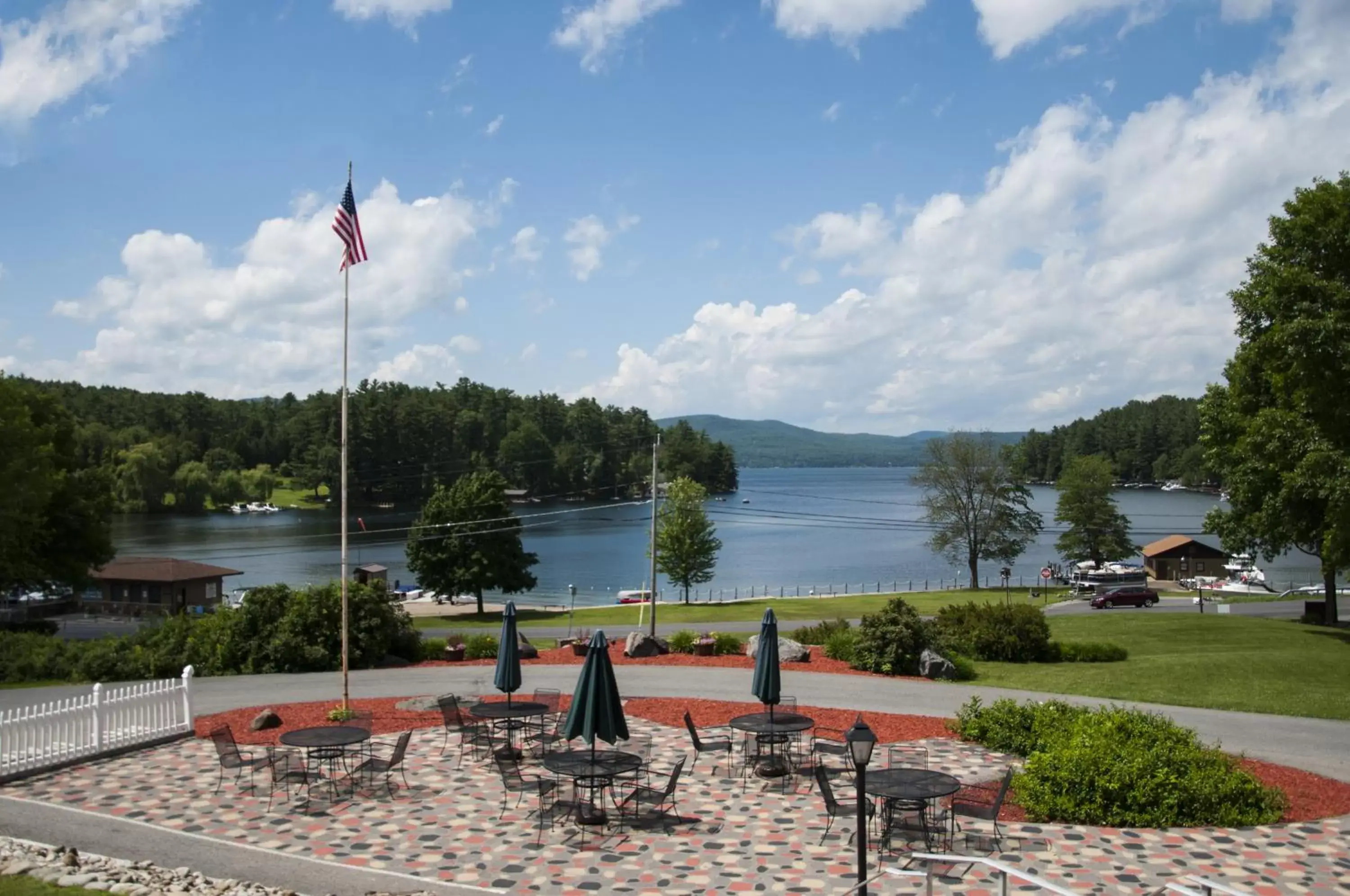 Patio in Bayside Resort, Lake George NY