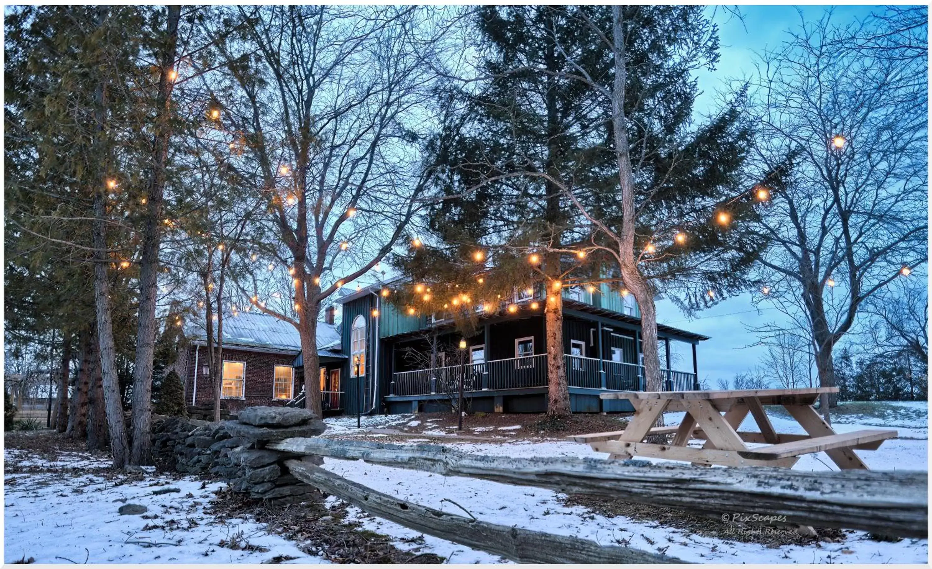 Property building, Winter in Jackson's Falls Country Inn