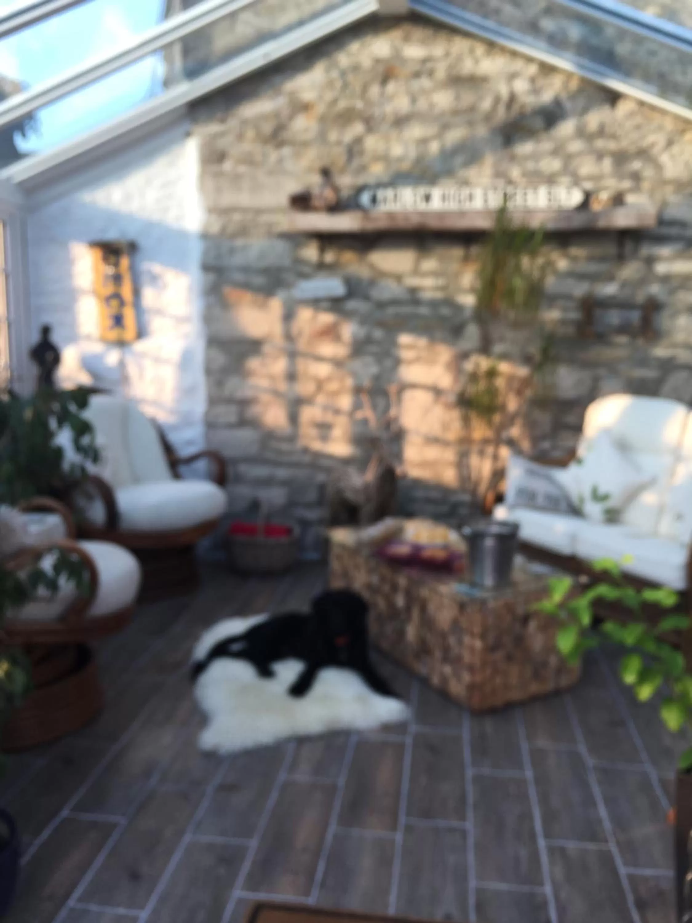Seating Area in Blue Shutters