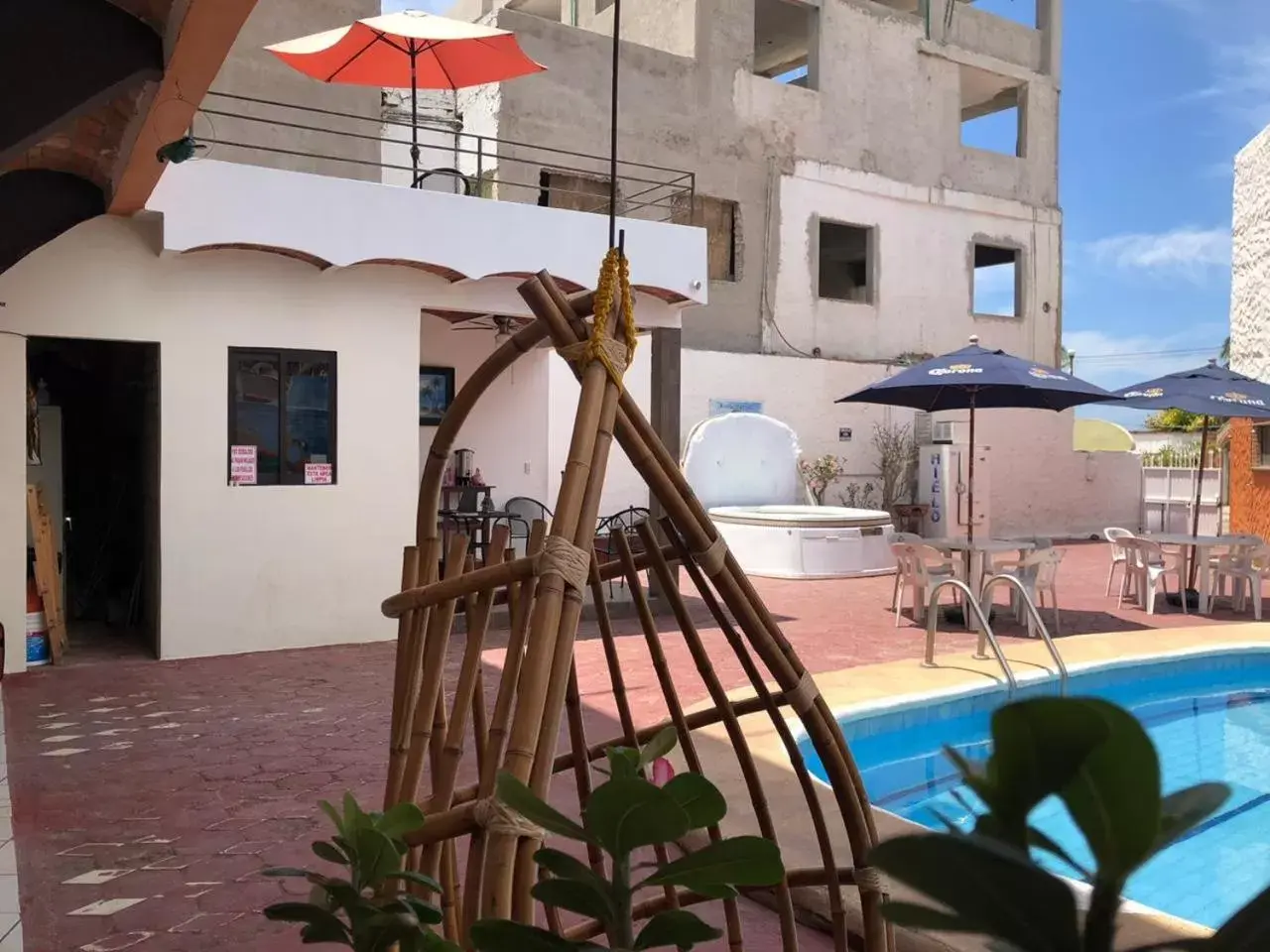 Patio, Swimming Pool in Bungalows Flamingos