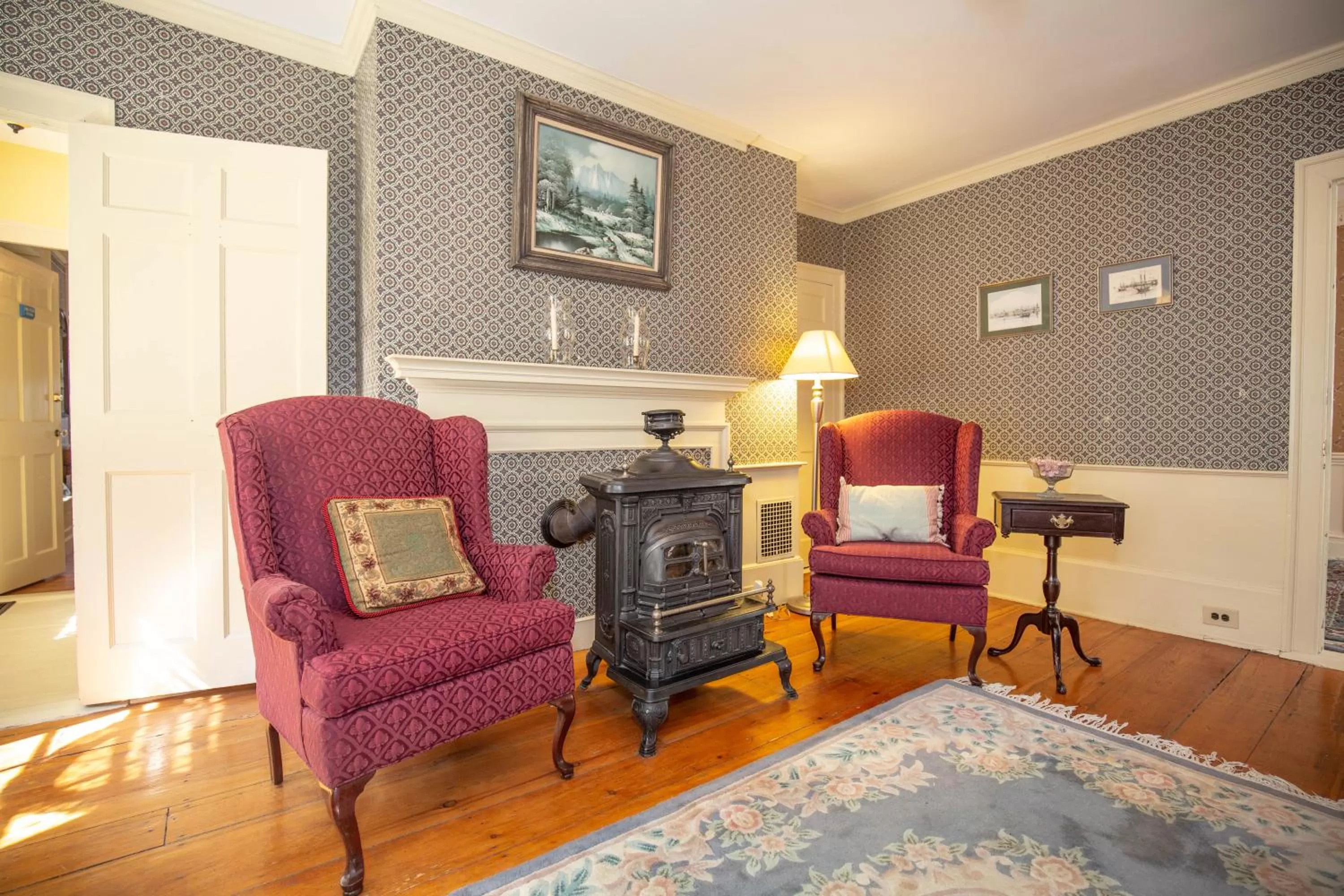 Seating area in Clark Currier Inn
