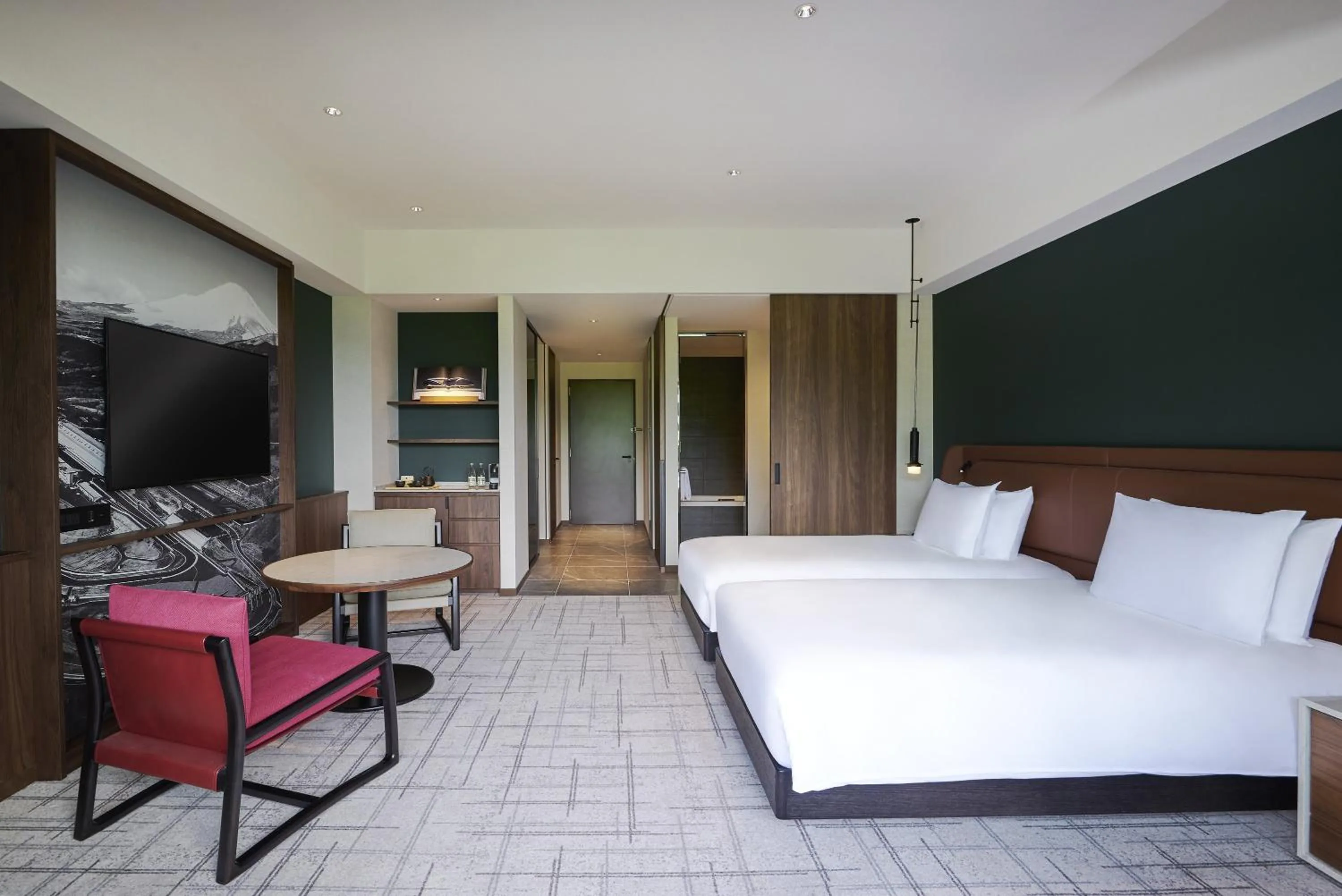 Bed in Fuji Speedway Hotel, in The Unbound Collection by Hyatt