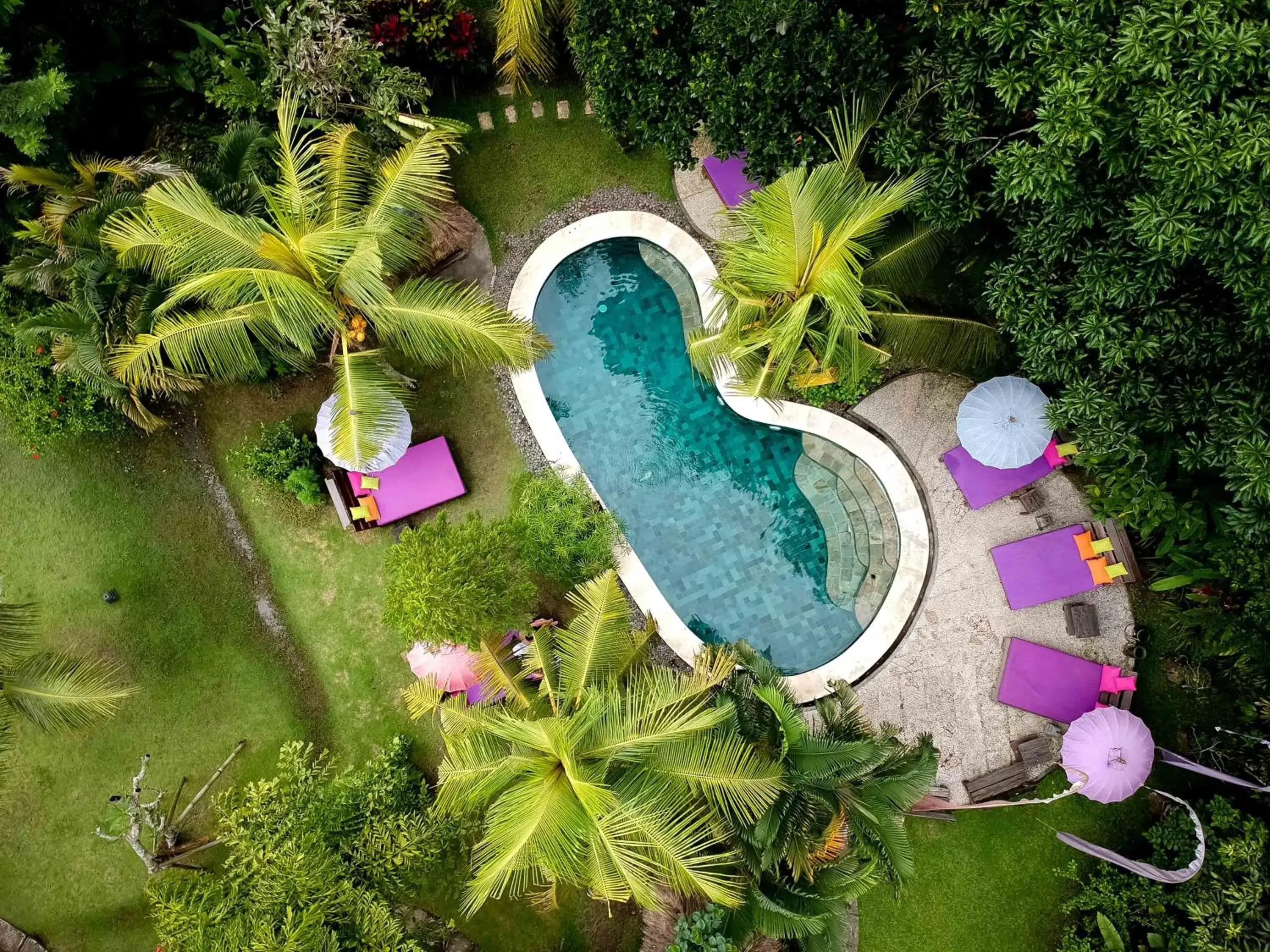 Bird's eye view, Pool View in Swasti Eco Cottages