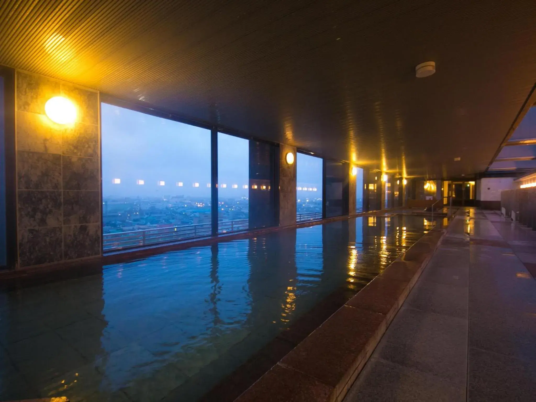 Night, Swimming Pool in Bourou Noguchi Hakodate