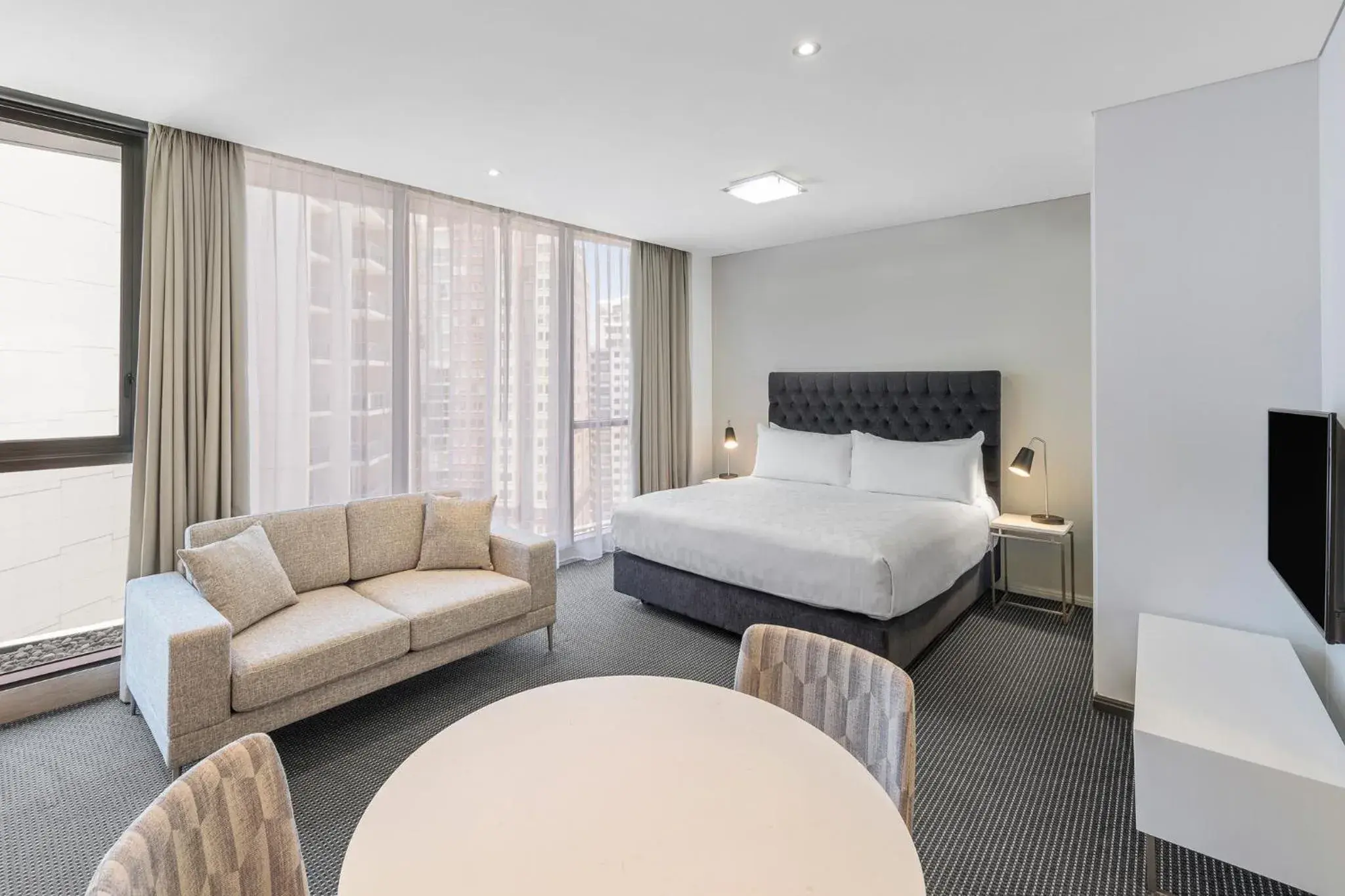 Bed in Meriton Suites Campbell Street, Sydney