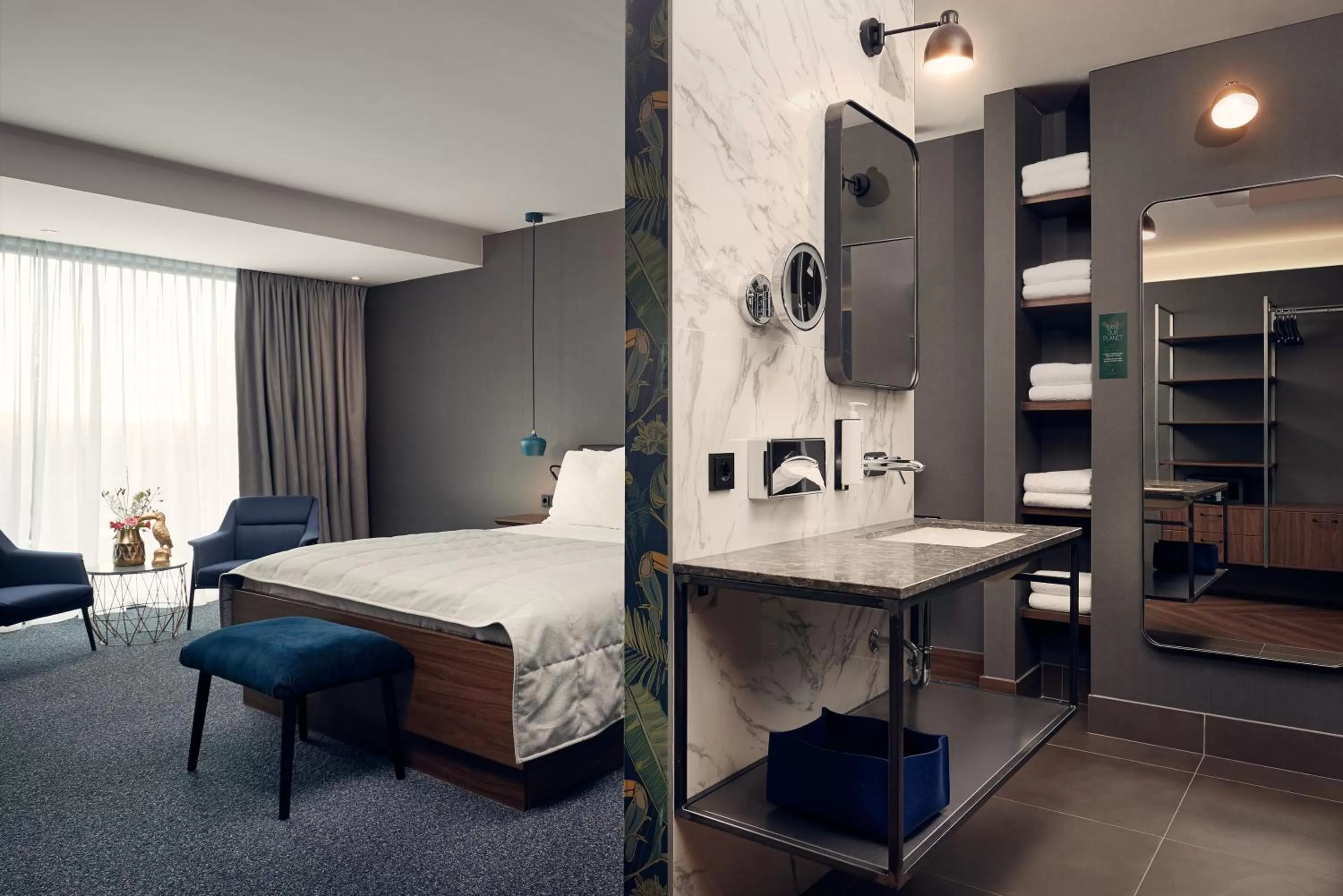 Bathroom, Bed in Van der Valk Hotel Eindhoven
