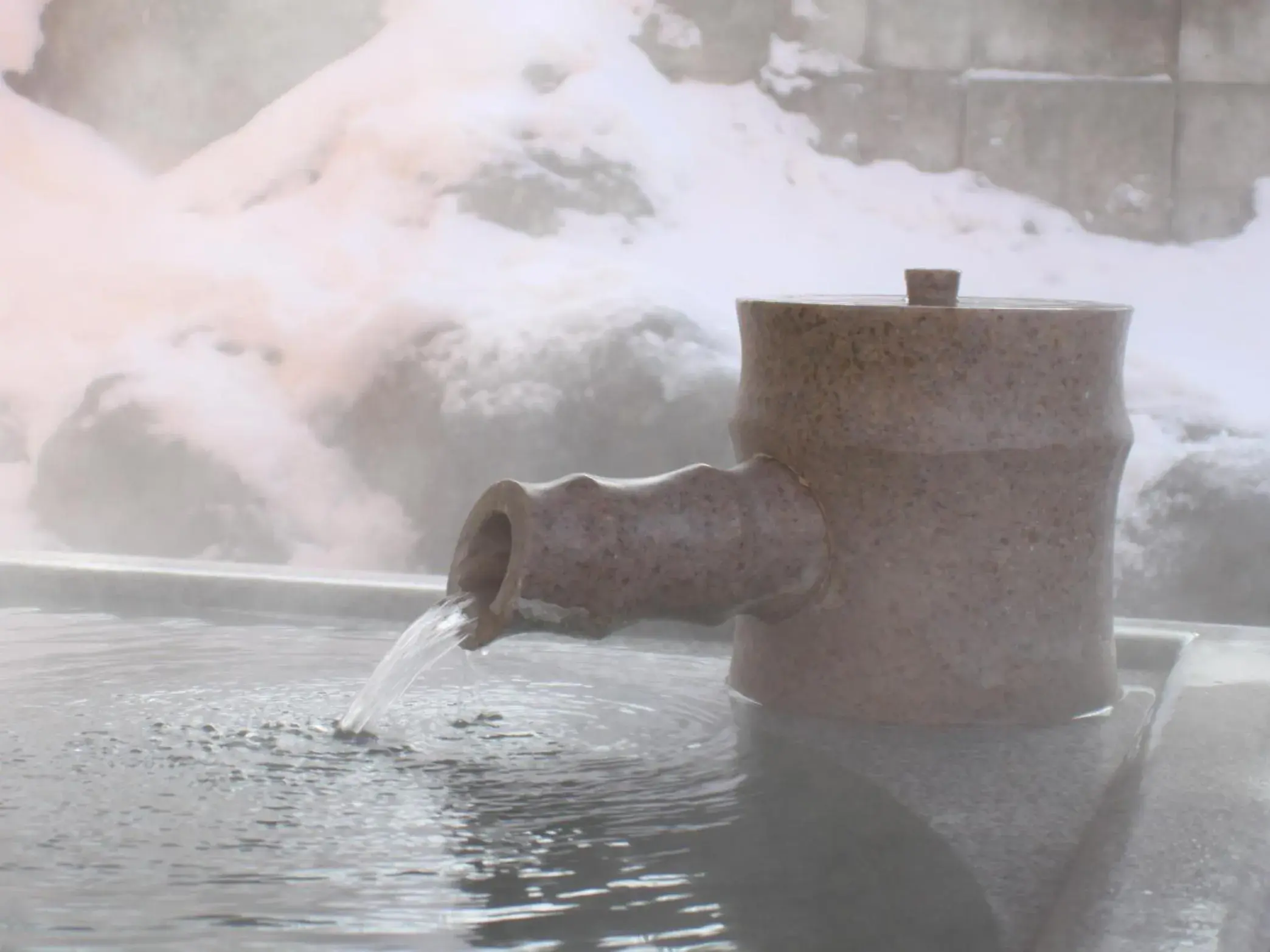 Hot Spring Bath in Kusatsu Onsen Hotel Village