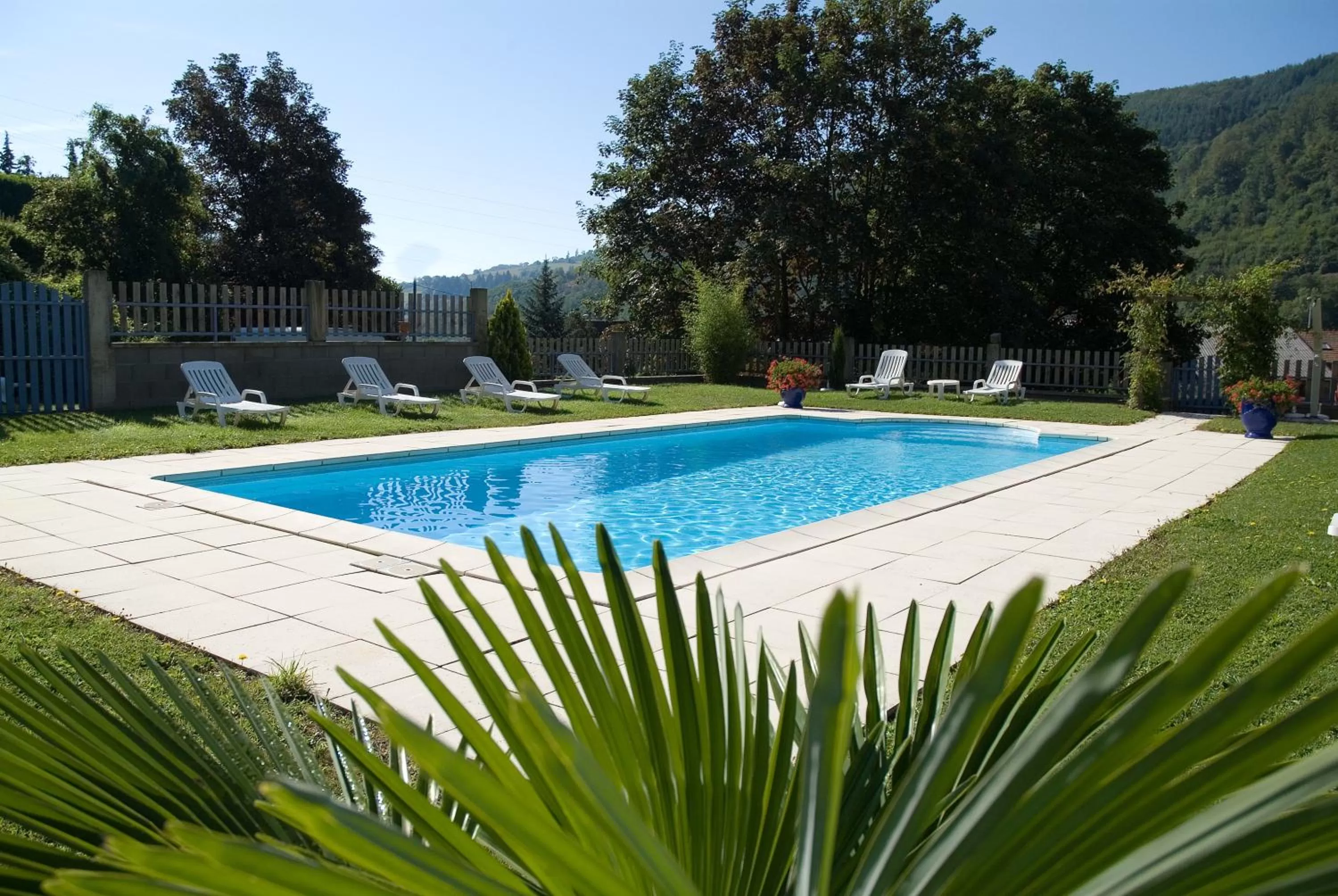 Swimming pool in Logis Hôtel Burnichon