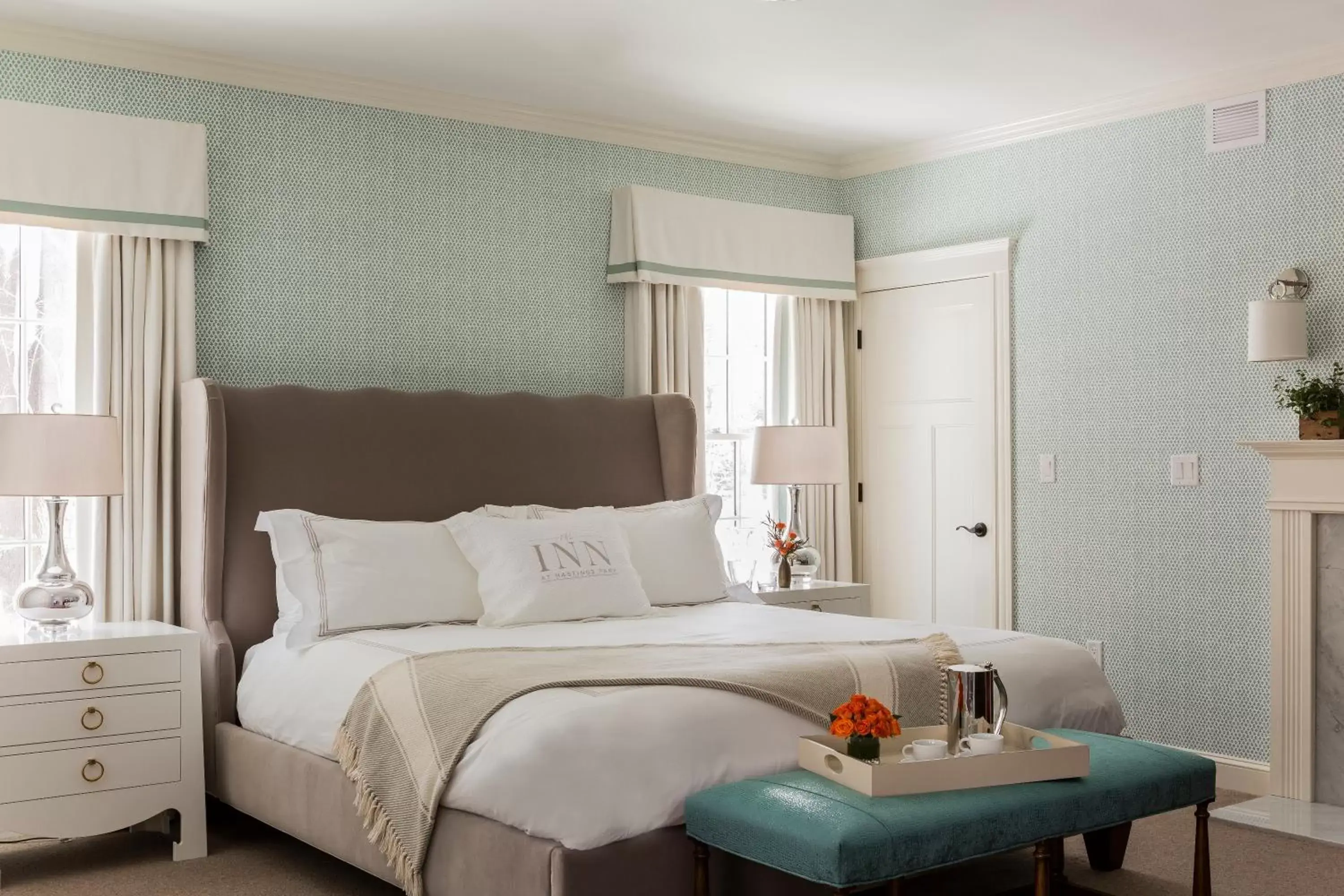 Bed in The Inn at Hastings Park, Relais & Châteaux Bed in The Inn at Hastings Park, Relais & Châteaux