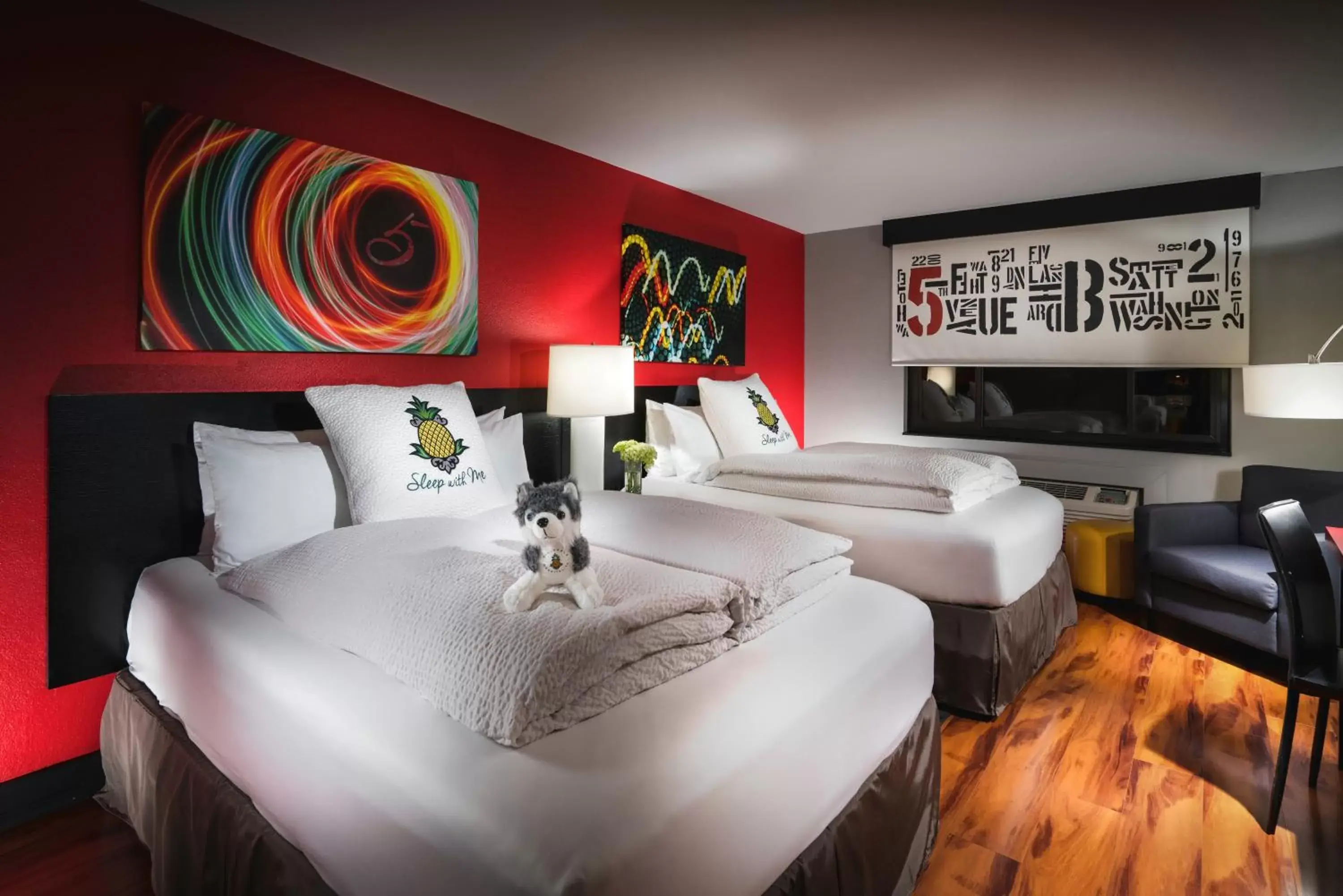 Bed in Staypineapple, Hotel FIVE, Downtown Seattle