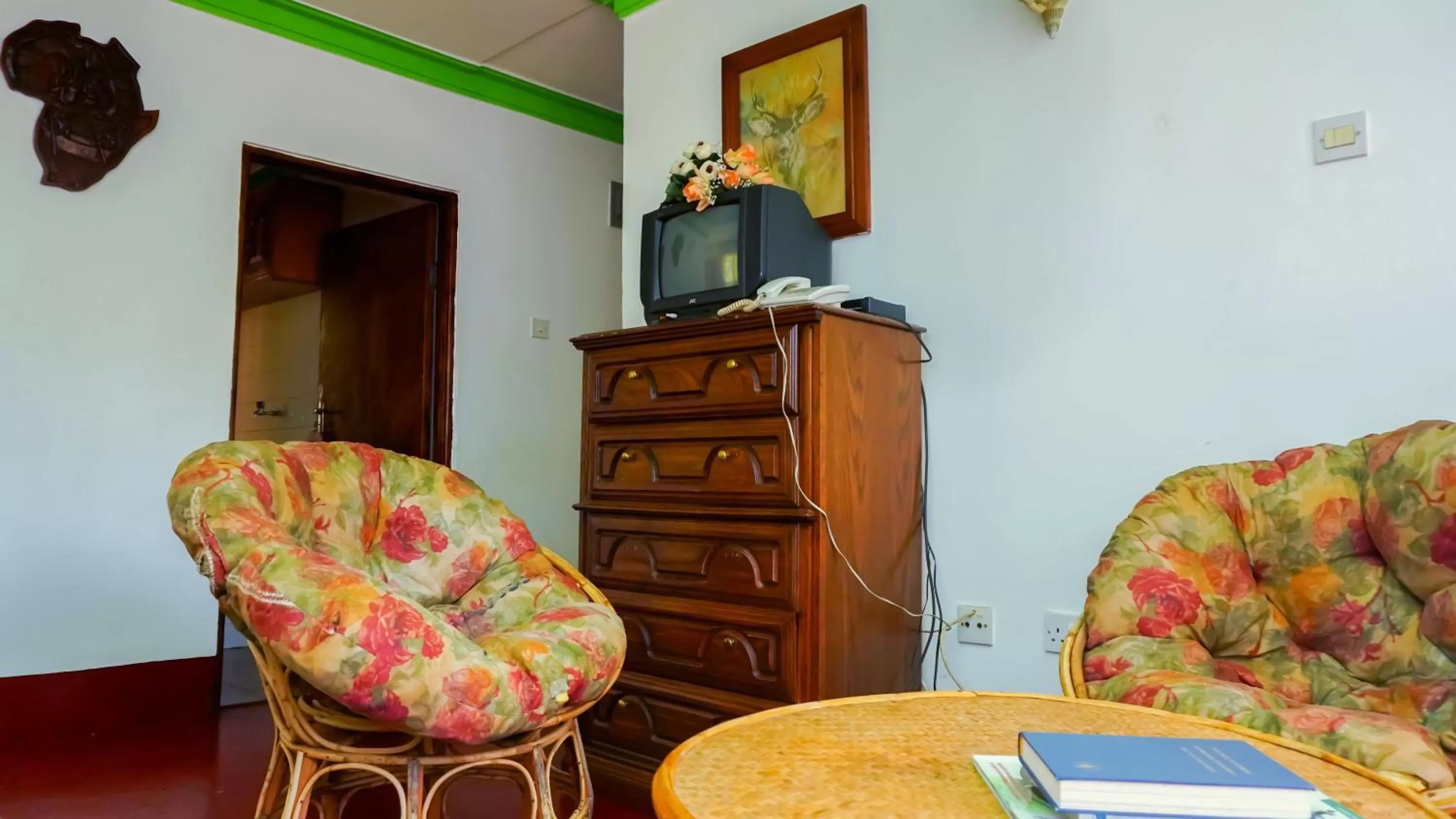 Living room in Bunyonyi Overland Resort