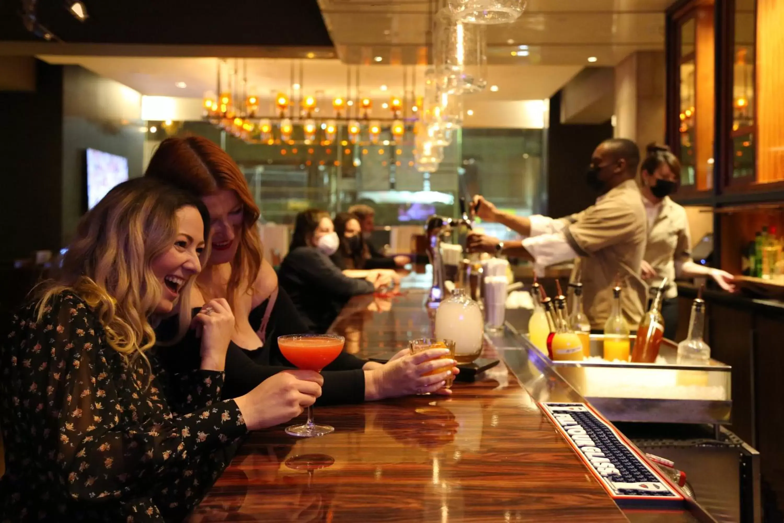 Lounge or bar in InterContinental New York Times Square, an IHG Hotel