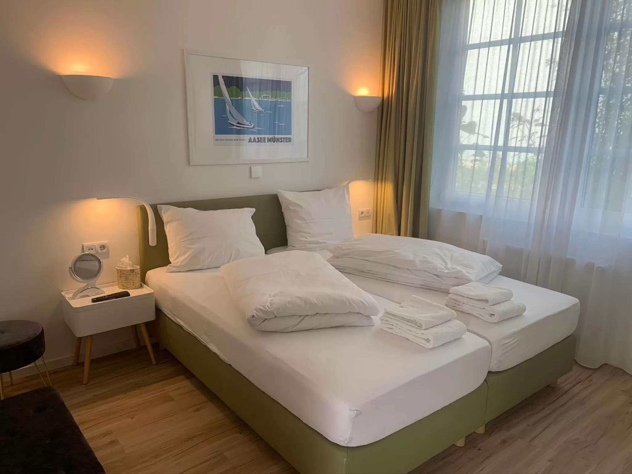 Bedroom, Bed in Park-Lodge Am Rohrbusch