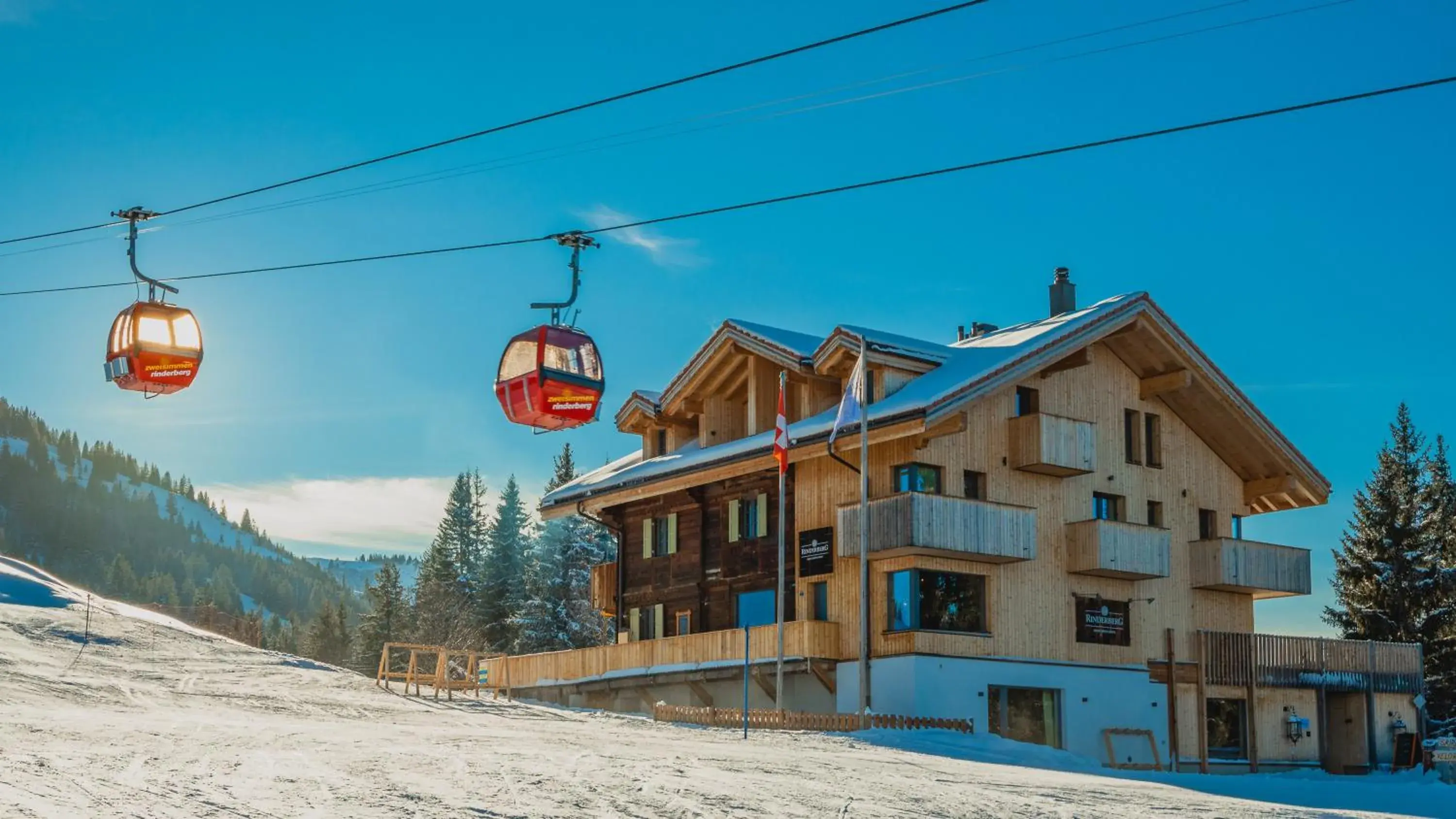 Property building, Winter in Rinderberg Swiss Alpine Lodge