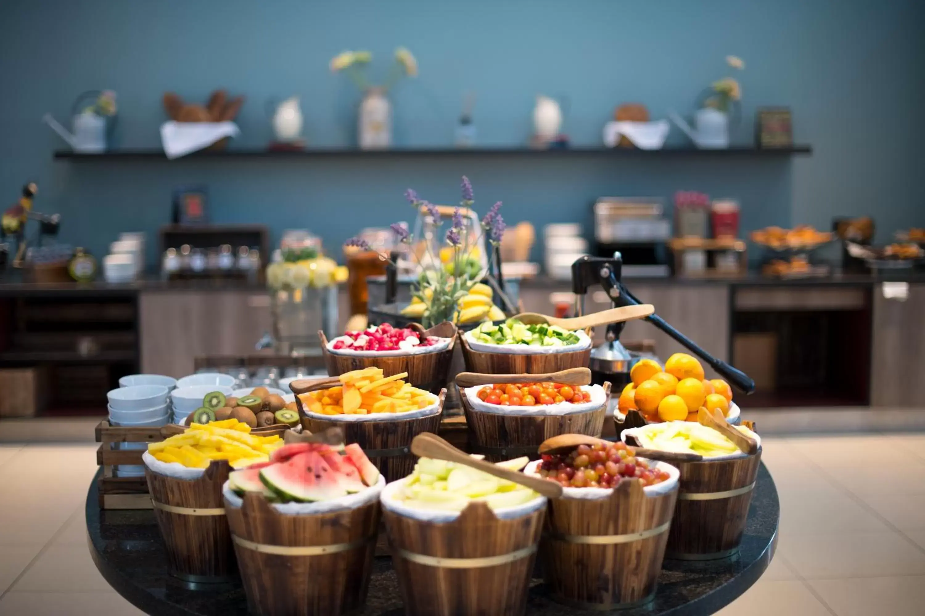 Continental breakfast in Radisson Blu Hotel London Stansted Airport