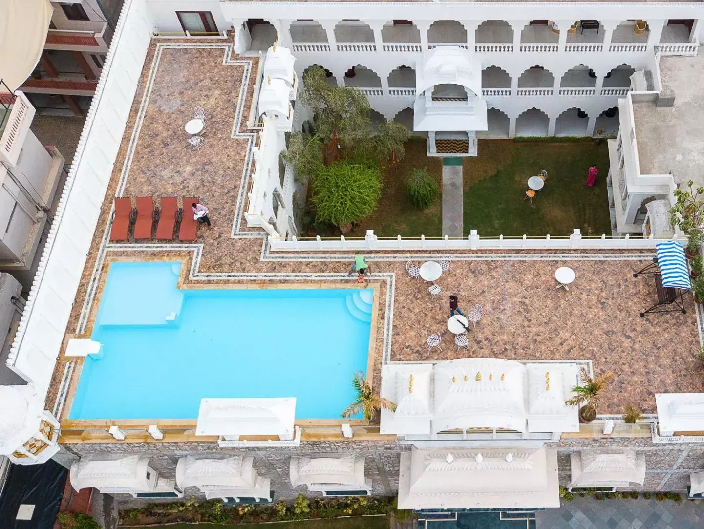 Property building, Pool View in Hotel Rajasthan Palace
