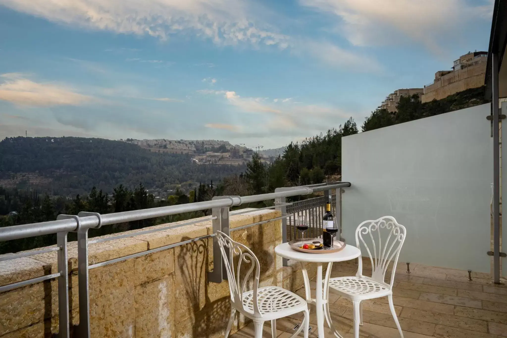 View (from property/room), Balcony/Terrace in Hotel Yehuda