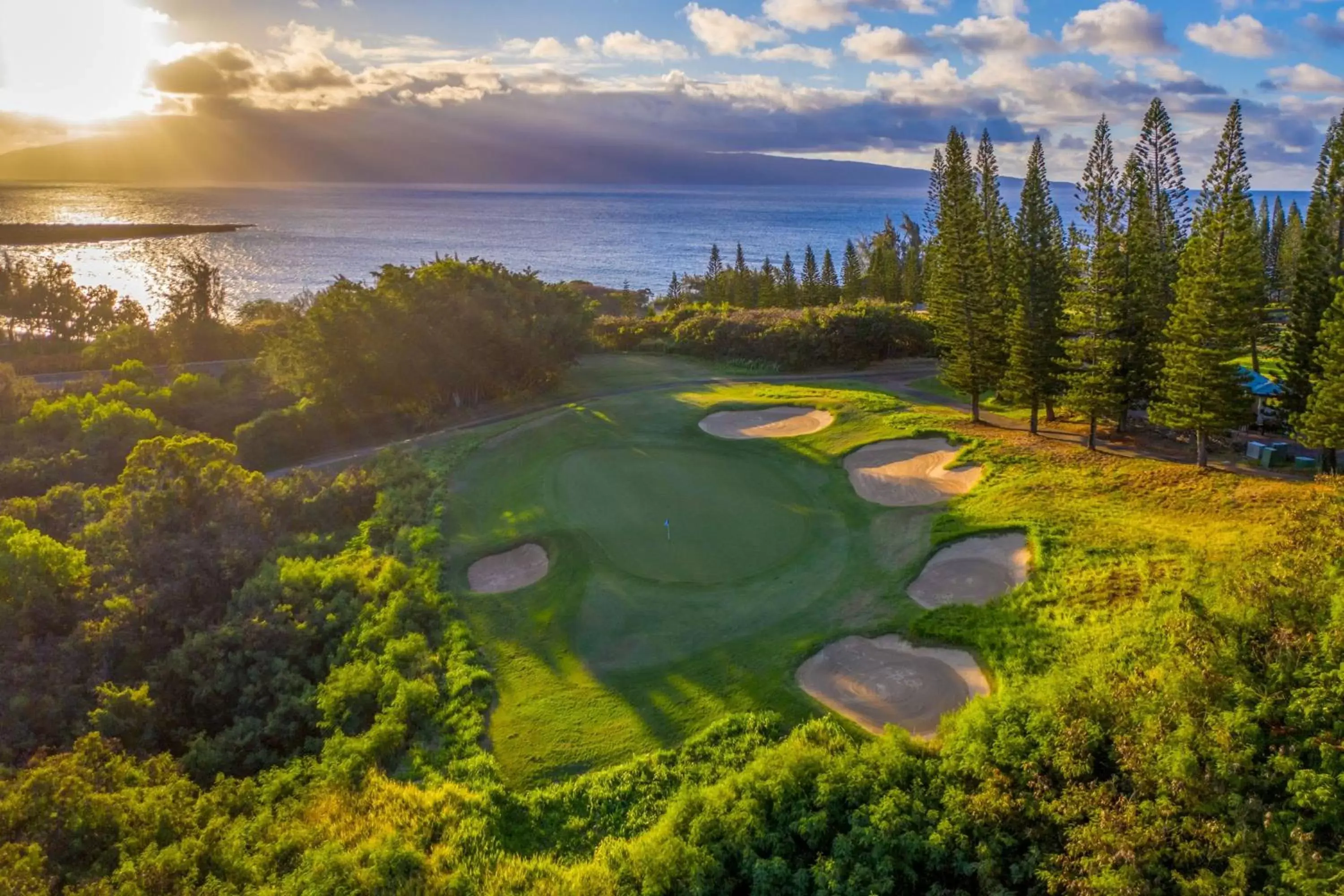 Golfcourse, Bird's-eye View in The Ritz-Carlton Maui, Kapalua