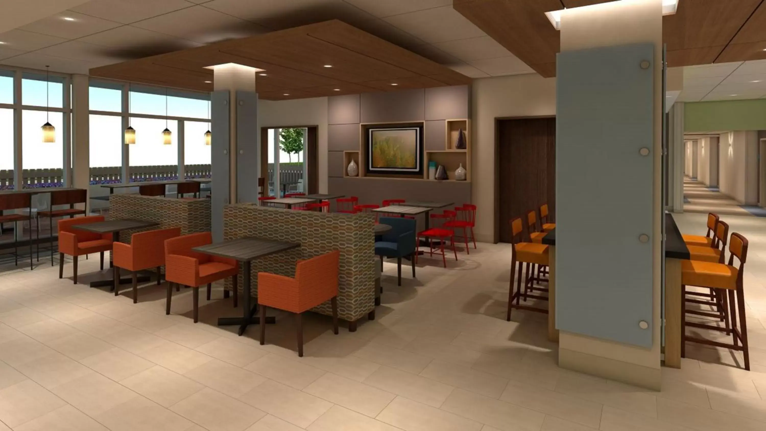 Seating area, Restaurant/Places to Eat in Holiday Inn Express - Blair, an IHG Hotel
