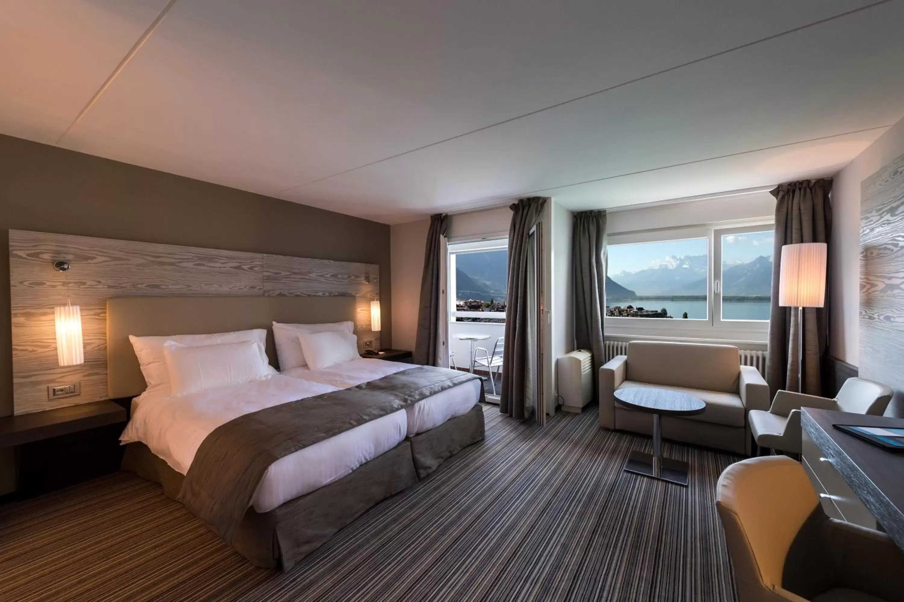 Junior Suite with Balcony and  Lake View (Upper Floors) in Eurotel Montreux