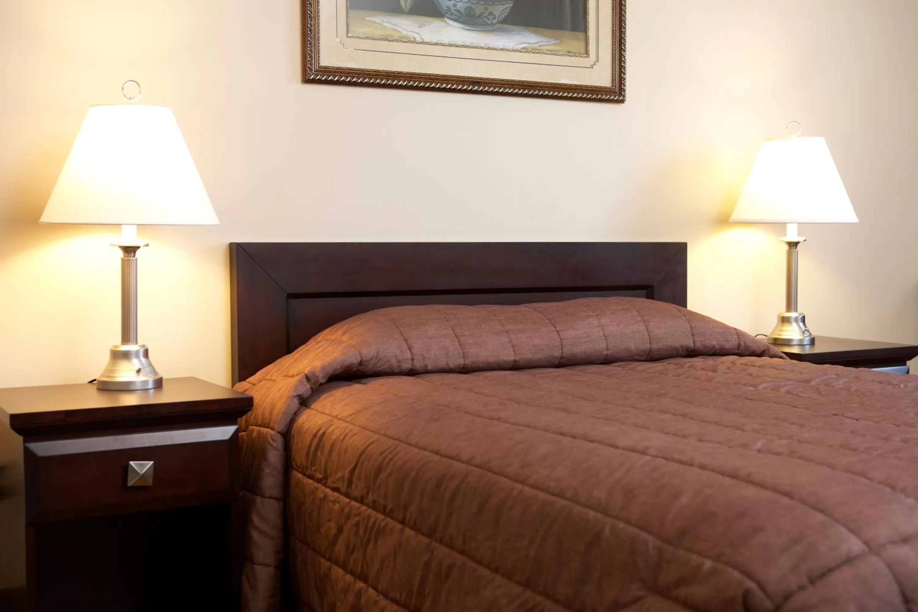 Bed in Travel Inn & Suites