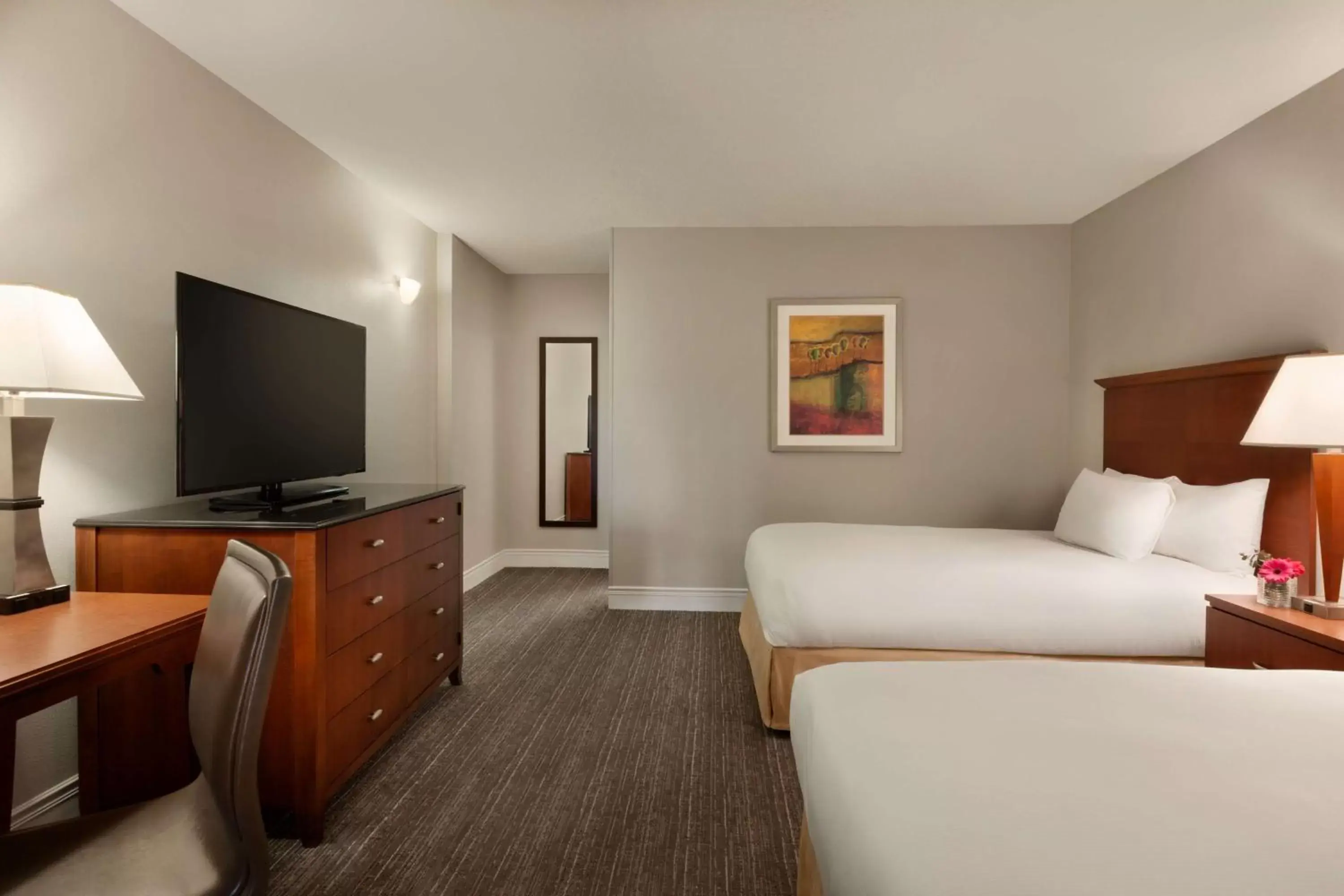 Bed, TV/Entertainment Center in DoubleTree by Hilton Minneapolis Park Place