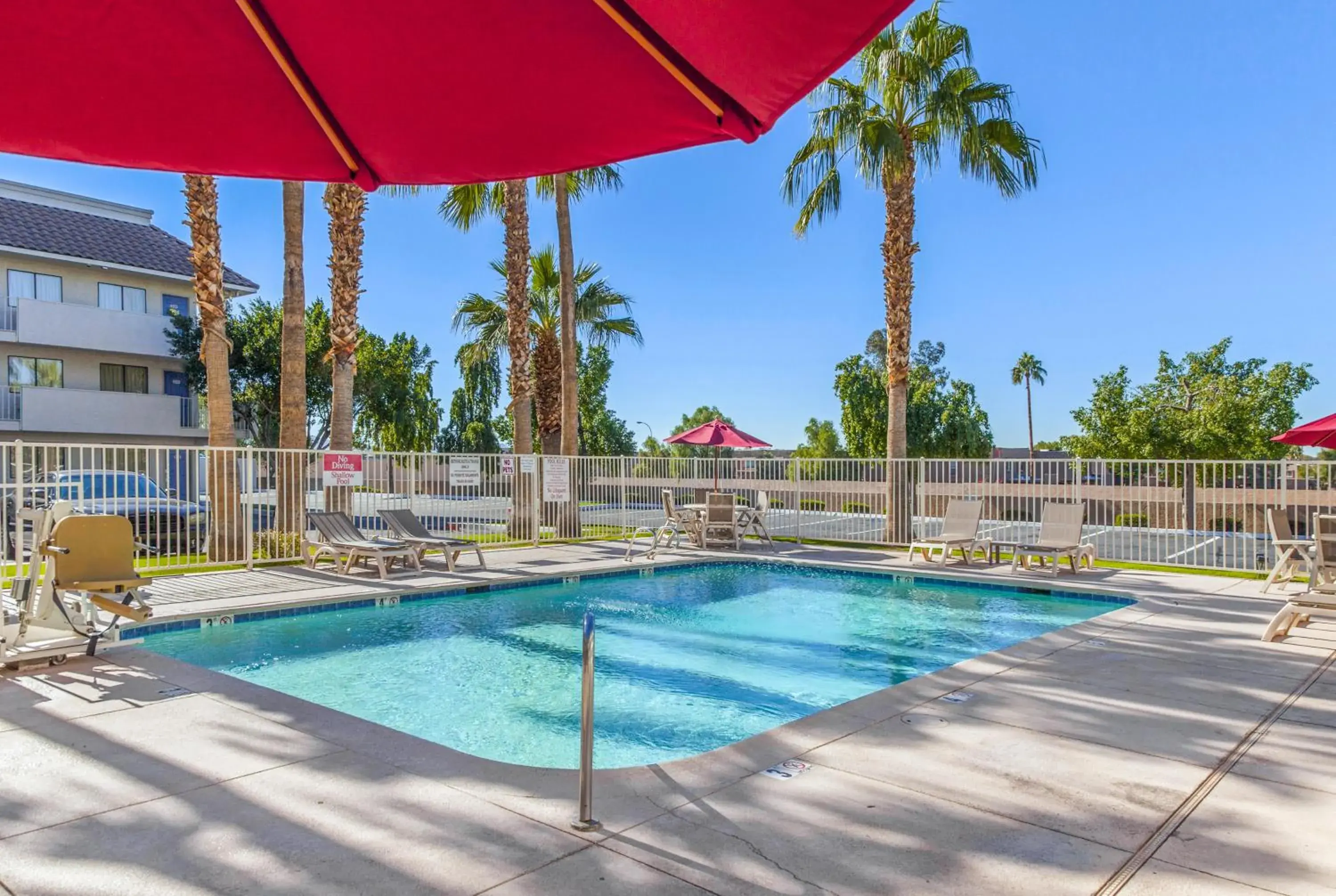 Decorative detail, Swimming Pool in Motel 6-Phoenix, AZ - West