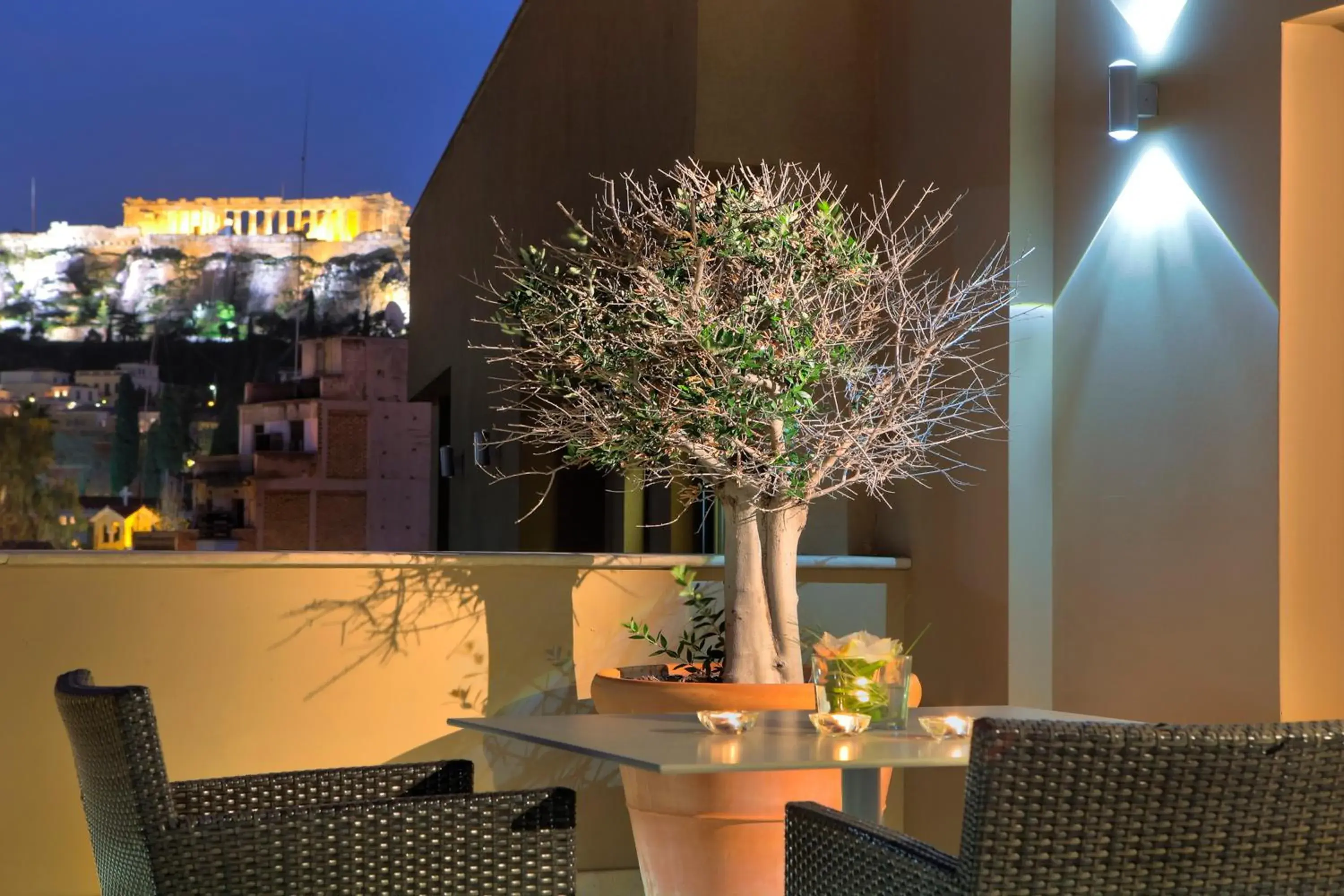 Balcony/Terrace, Drinks in O&B Athens Boutique Hotel