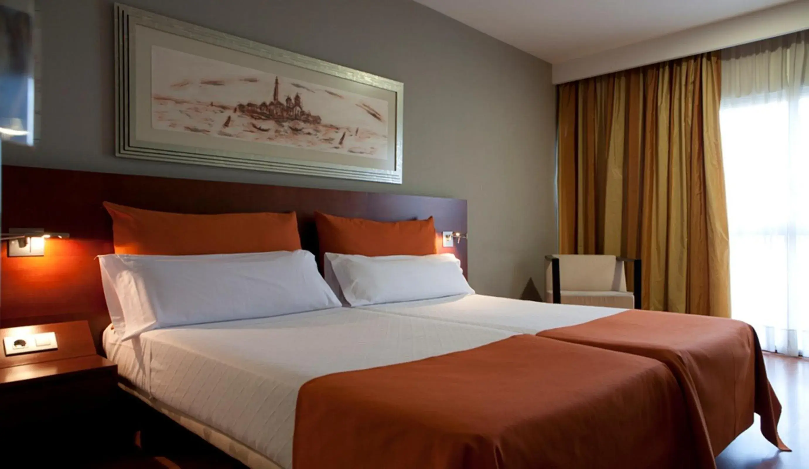 Bed in Eurohotel Barcelona Granvia Fira