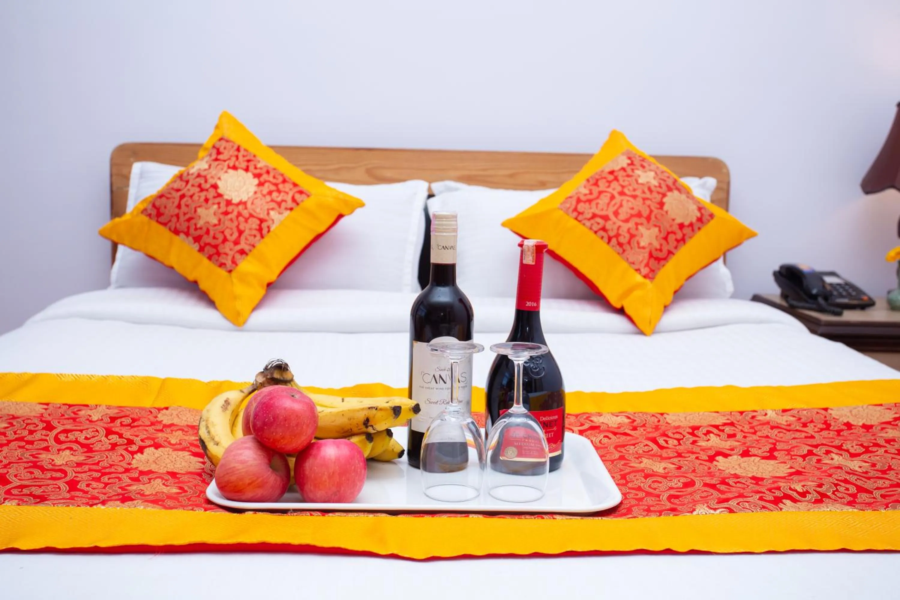 Bed in The Boudha Inn