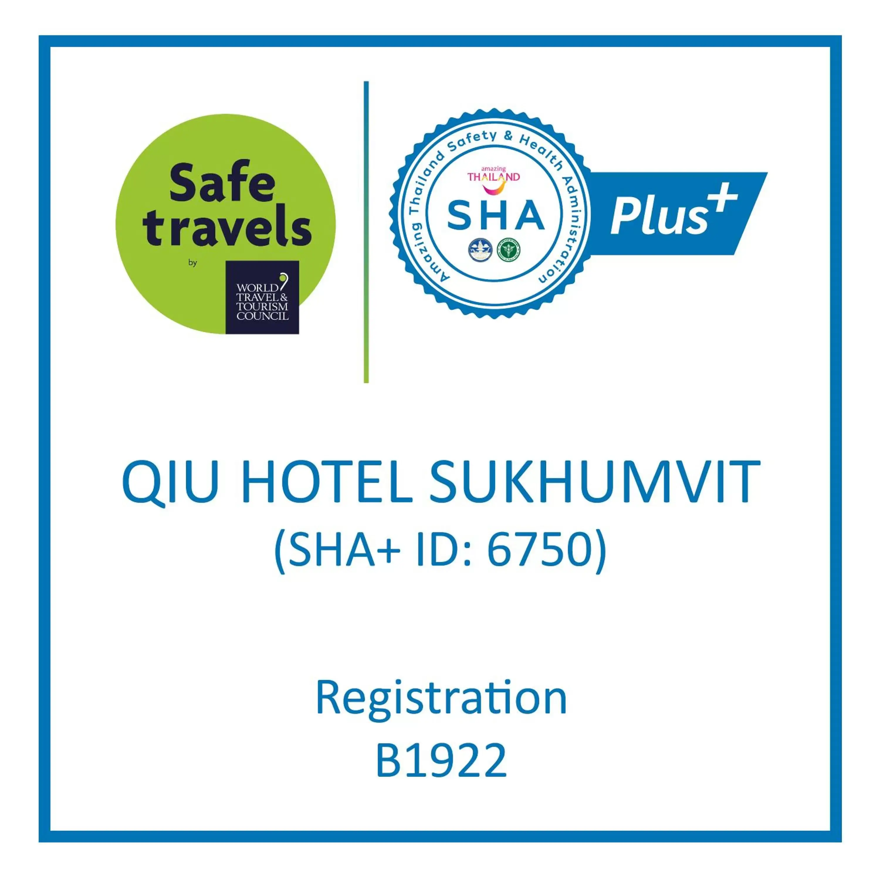 Logo/Certificate/Sign in Qiu Hotel Sukhumvit SHA Plus