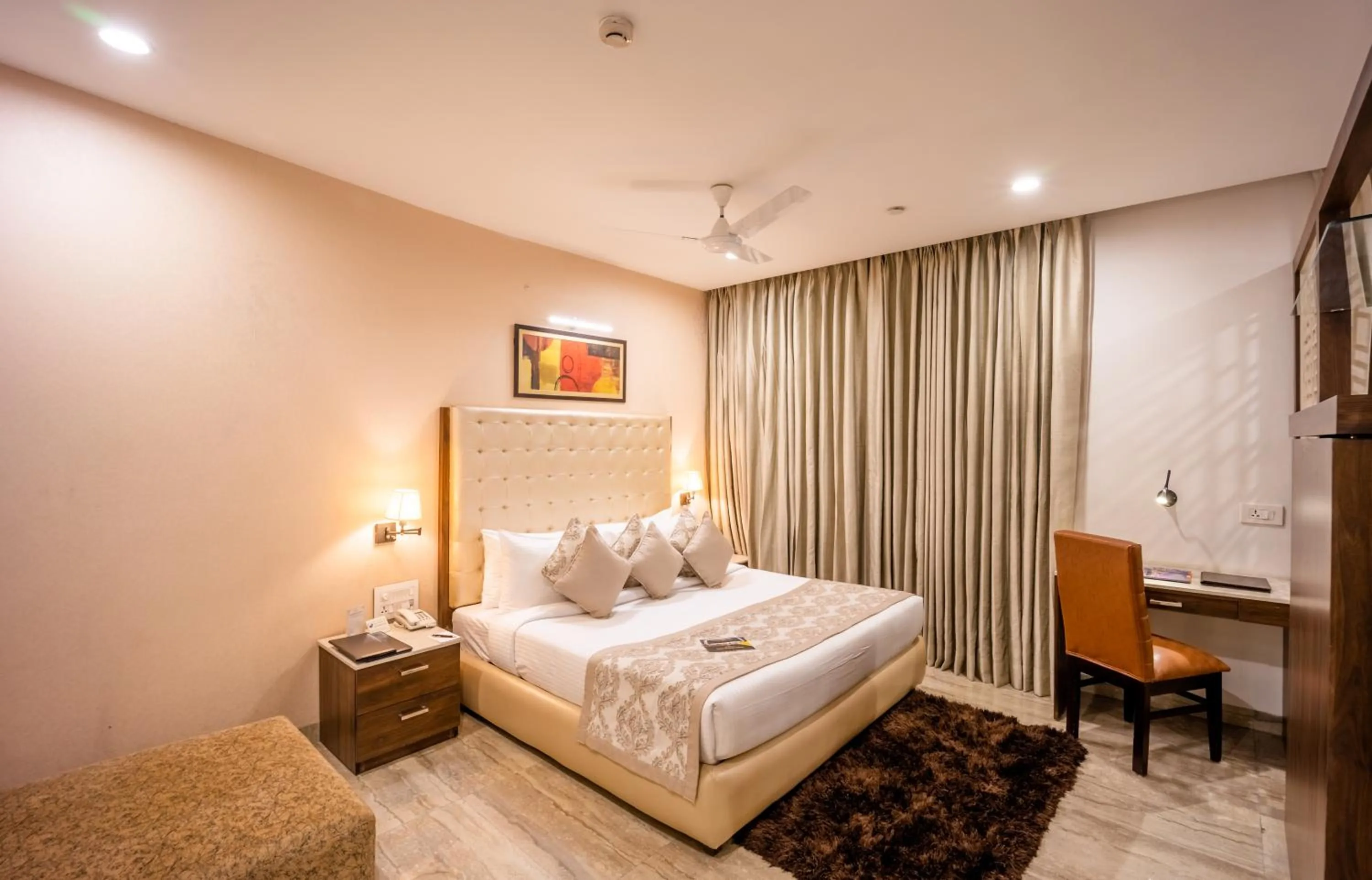 Photo of the whole room, Bed in Hotel Shanti Palace Mahipalpur