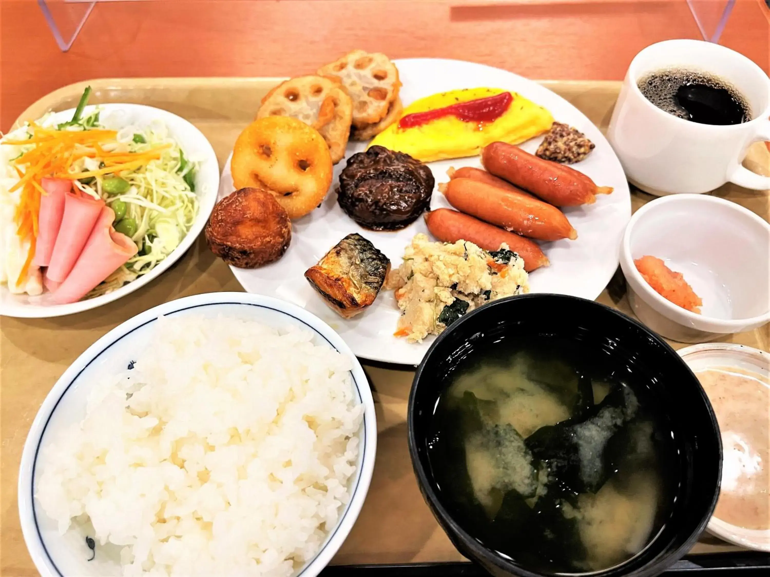 Buffet breakfast, Food in Hotel Route-Inn Hakata Ekimae -Hakataguchi-