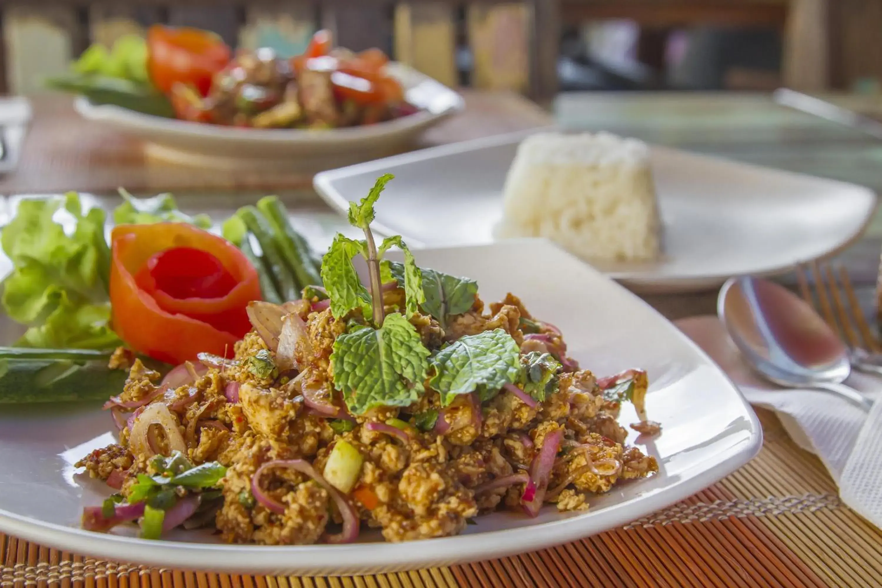 Food close-up, Lunch and Dinner in Crystal Bay Beach Resort