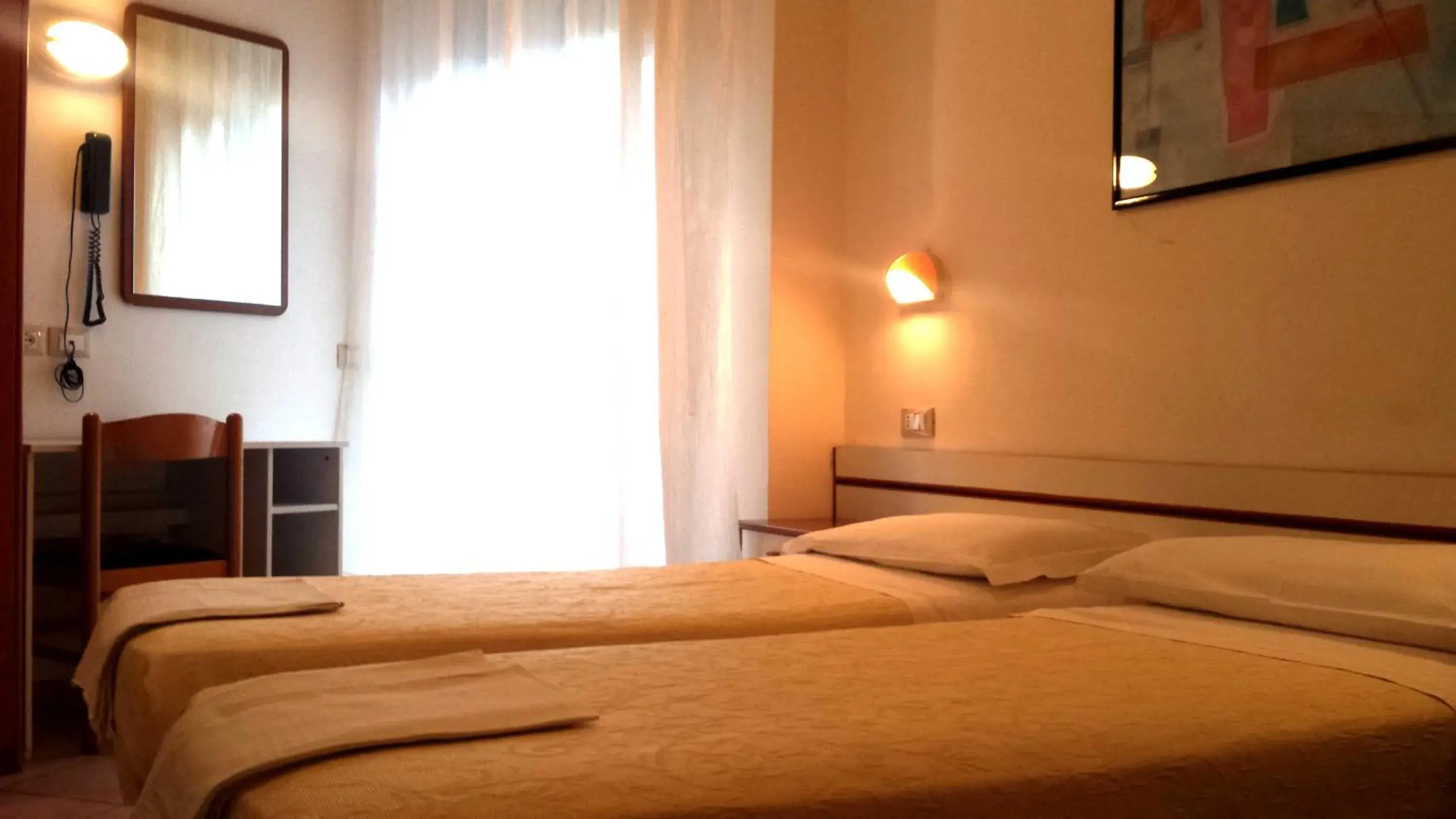 Bedroom, Bed in Hotel Galles Rimini